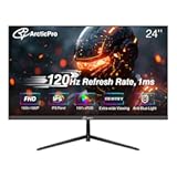 ArcticPro 24 inch Monitor 120Hz, FHD 1080p, Computer Monitor, IPS, 99% sRGB, Adaptive Sync, 1ms Response Time, 3-Sided Frameless, Ultra Slim, VESA Mountable, Anti-Blue Light Design, HDMI & VGA Ports