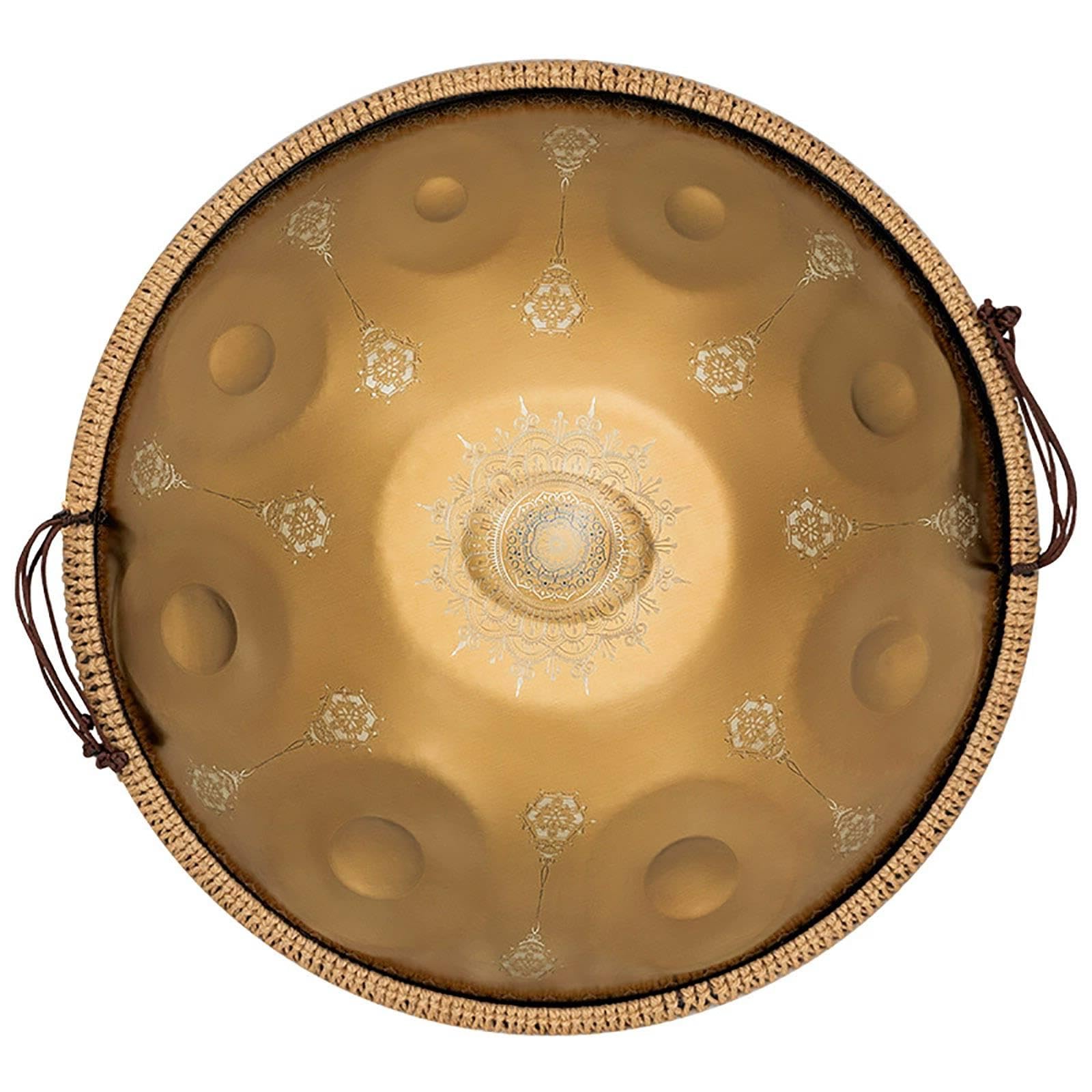 Tambour à main en ré mineur 440 Hz 22 pouces avec corde tissée à la main
