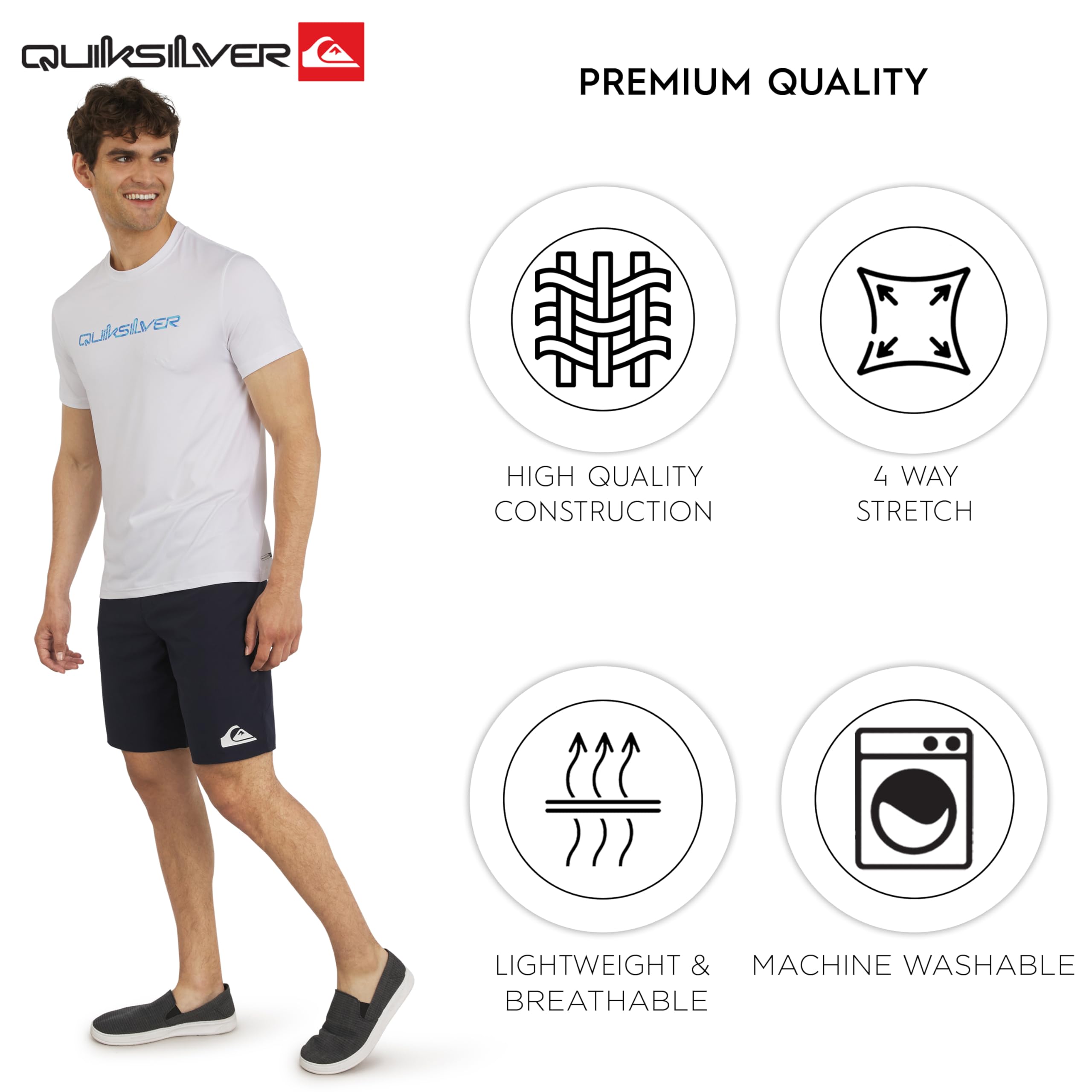 Quiksilver Swimwear Regular Fit UPF 50 Short Sleeve Sun Tee Maillot dermoprotecteur Homme (Lot de 1)