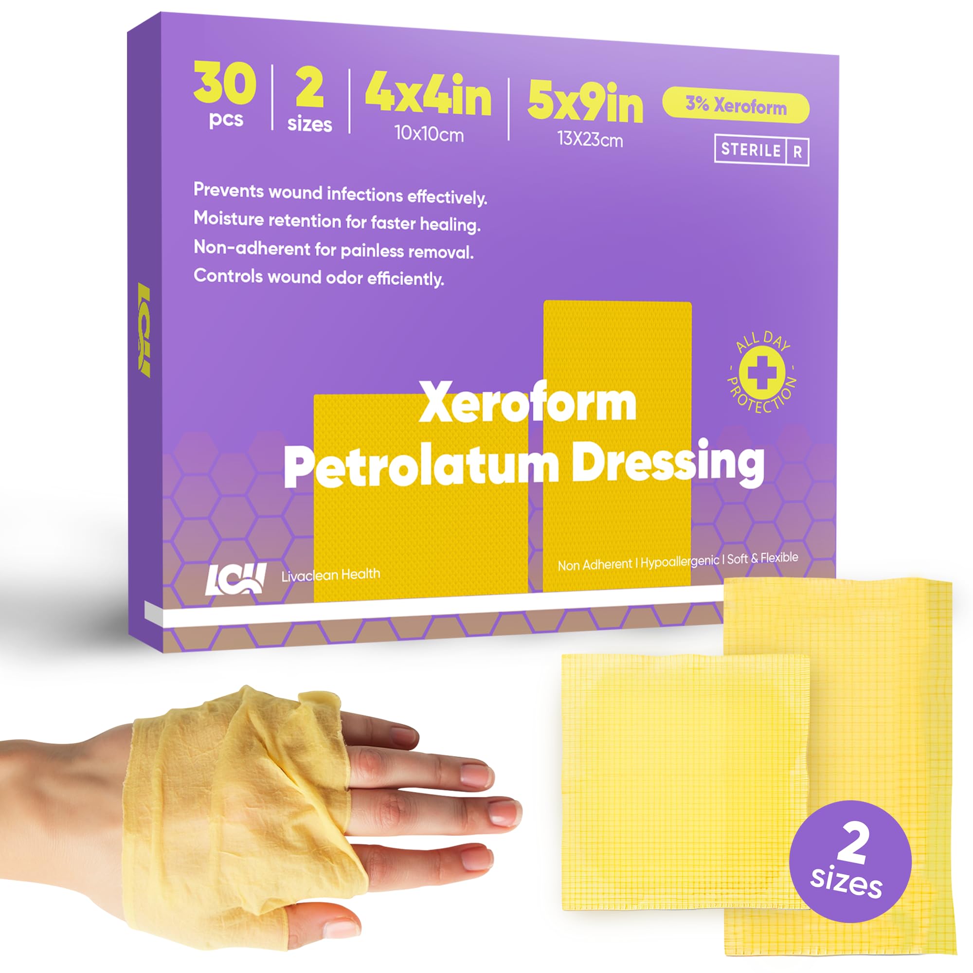 Amazon.com: 30 CT Xeroform Petrolatum Dressing – Non Stick Gauze