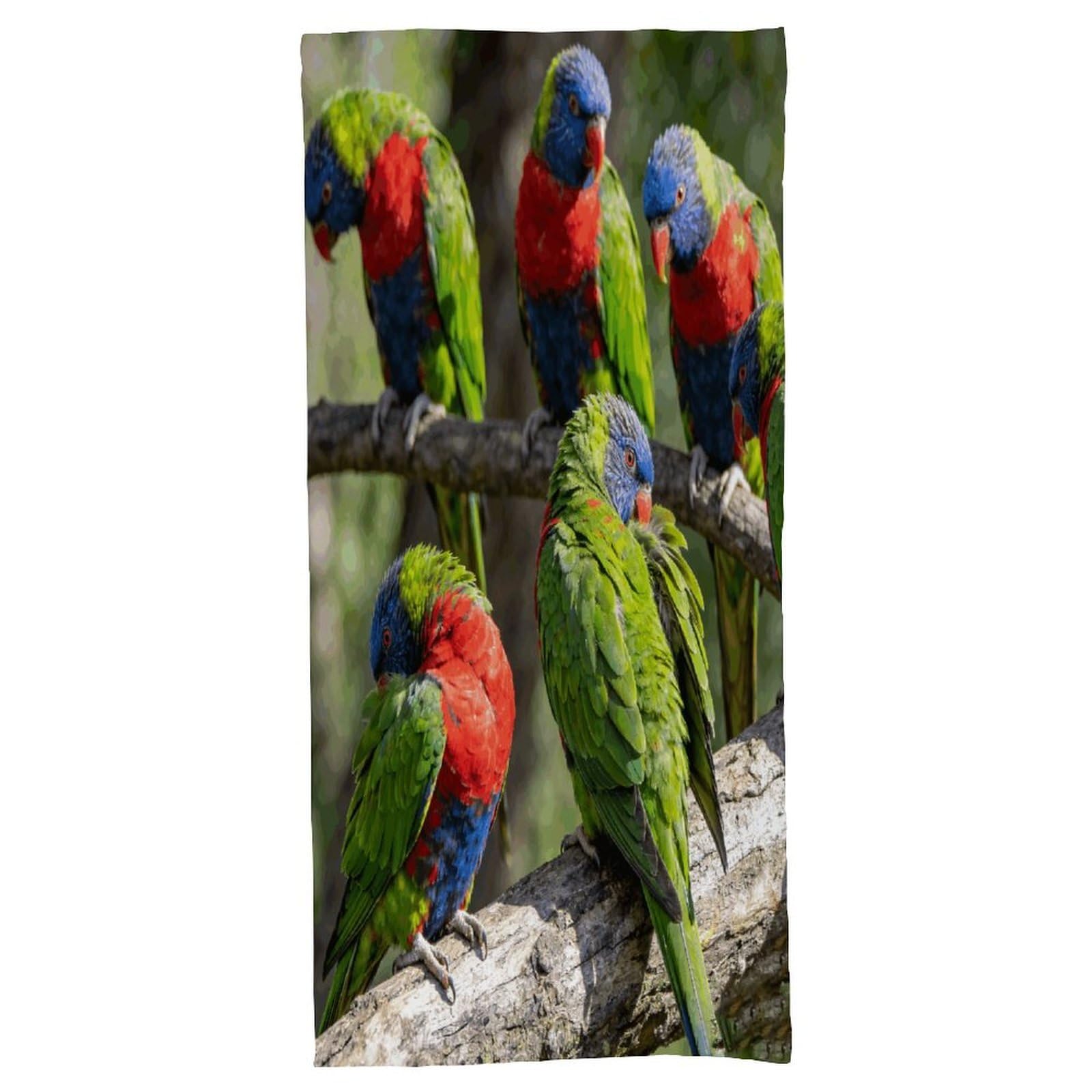 Fodpand Style Parrots Bath Towel, Highly Absorbent & Quick Drying Beach Towel, Compact & Lightweight Pool Towel For Bathroom, Beach, Pool, Gym, Spa, And Hotel Use