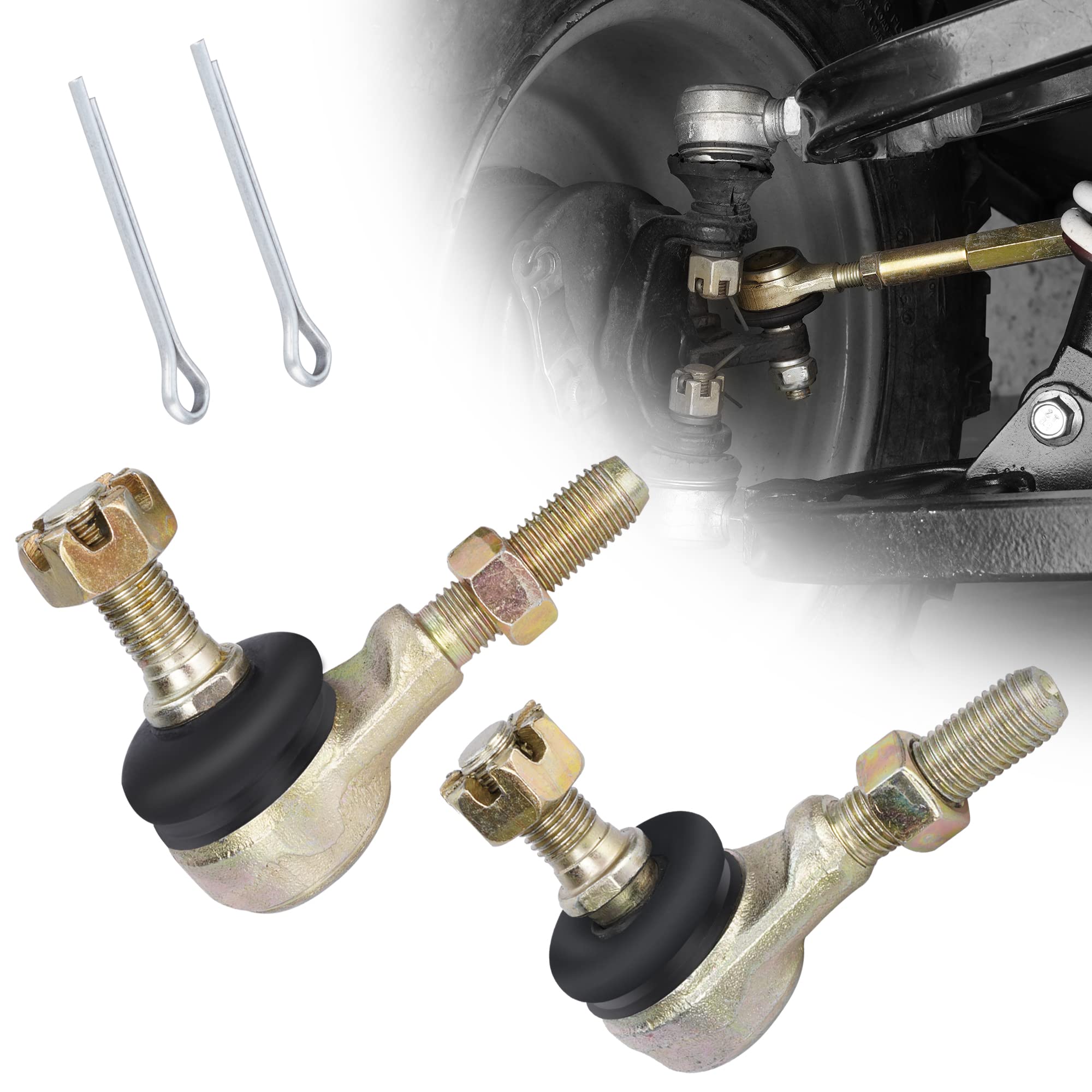 RUTU 10-10mm Left and Right Tie Rod Ball Joint,Hand Tie Rod Ball Joint Compatible with Chinese ATV Quad Four Wheeler 110cc Kazuma Roketa SunL TaoTao Coolster Dirt Bike Go Kart Moped Scooter