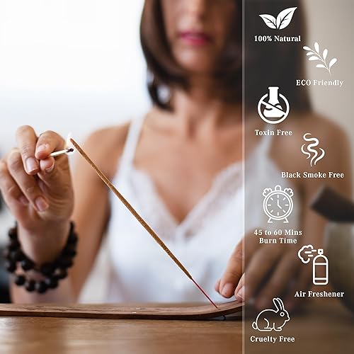 Miniatura 4 de Palitos de incienso Masala árabe rosa, incienso orgánico enrollado a mano, hierbas naturales e ingredientes aromáticos, contienen 100 varillas en el