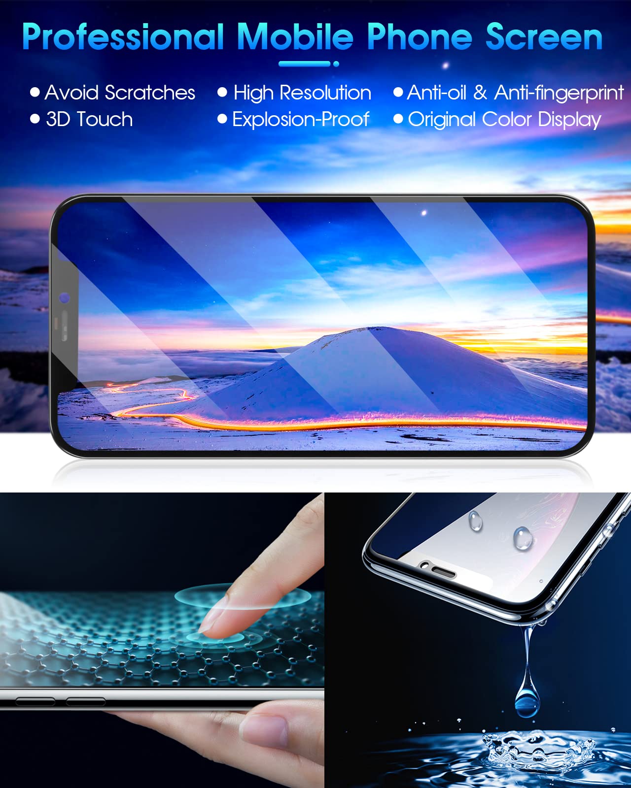 ARSSLY Für iPhone 12 Mini Display, LCD-Display für iPhone 12mini 5,8 Zoll (14,8 cm), Ersatz-Touchscreen für iPhone 12 Mini A2176 A2398 A2400 A2399 mit Reparatur-Set und Displayschutz