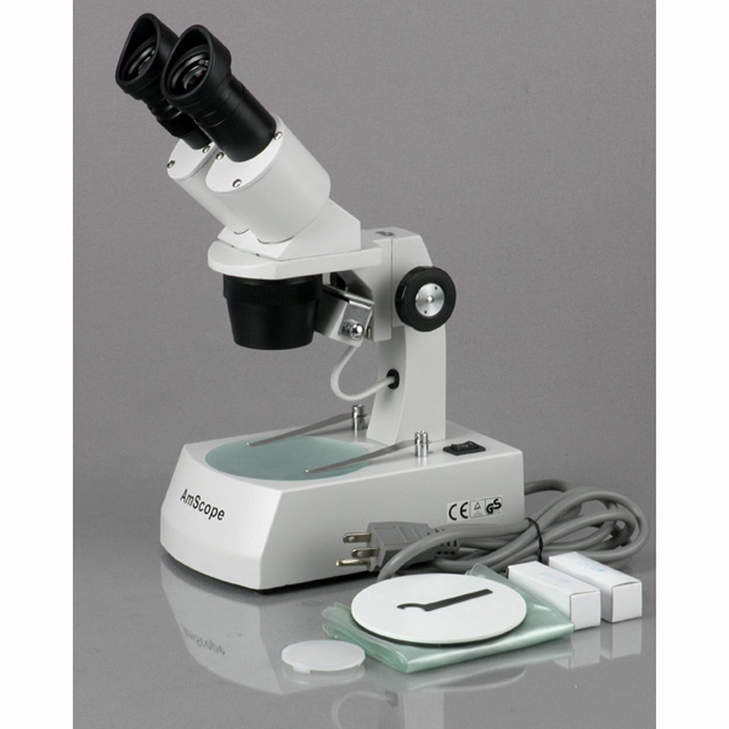 AmScope SE305RAZ ForwardMounted Binocular Stereo Microscope, WF10x and WF20x Eyepieces, 10X
