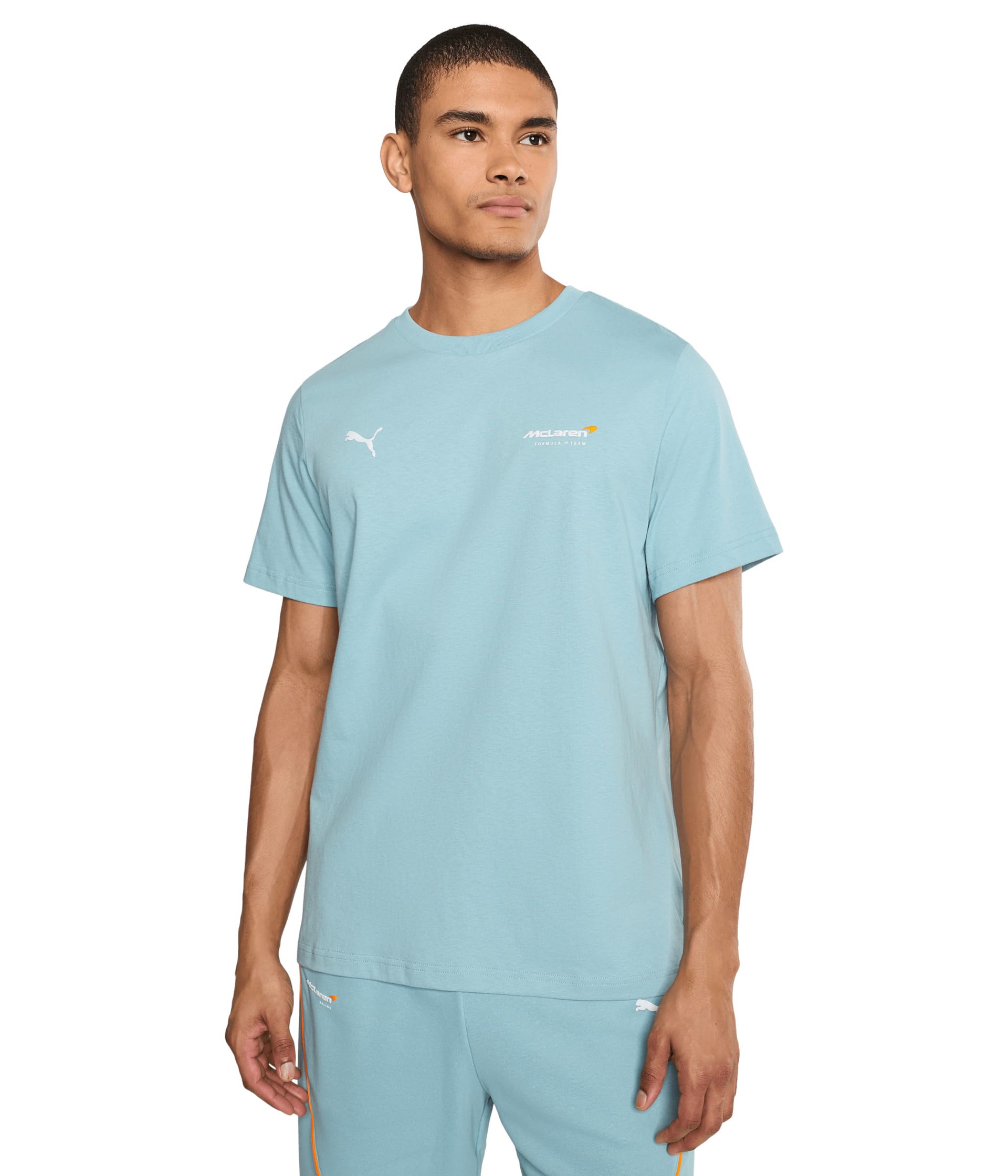 Mens Mclaren Racing Graphic Crew Neck Short Sleeve Casual Tops Casual - Black