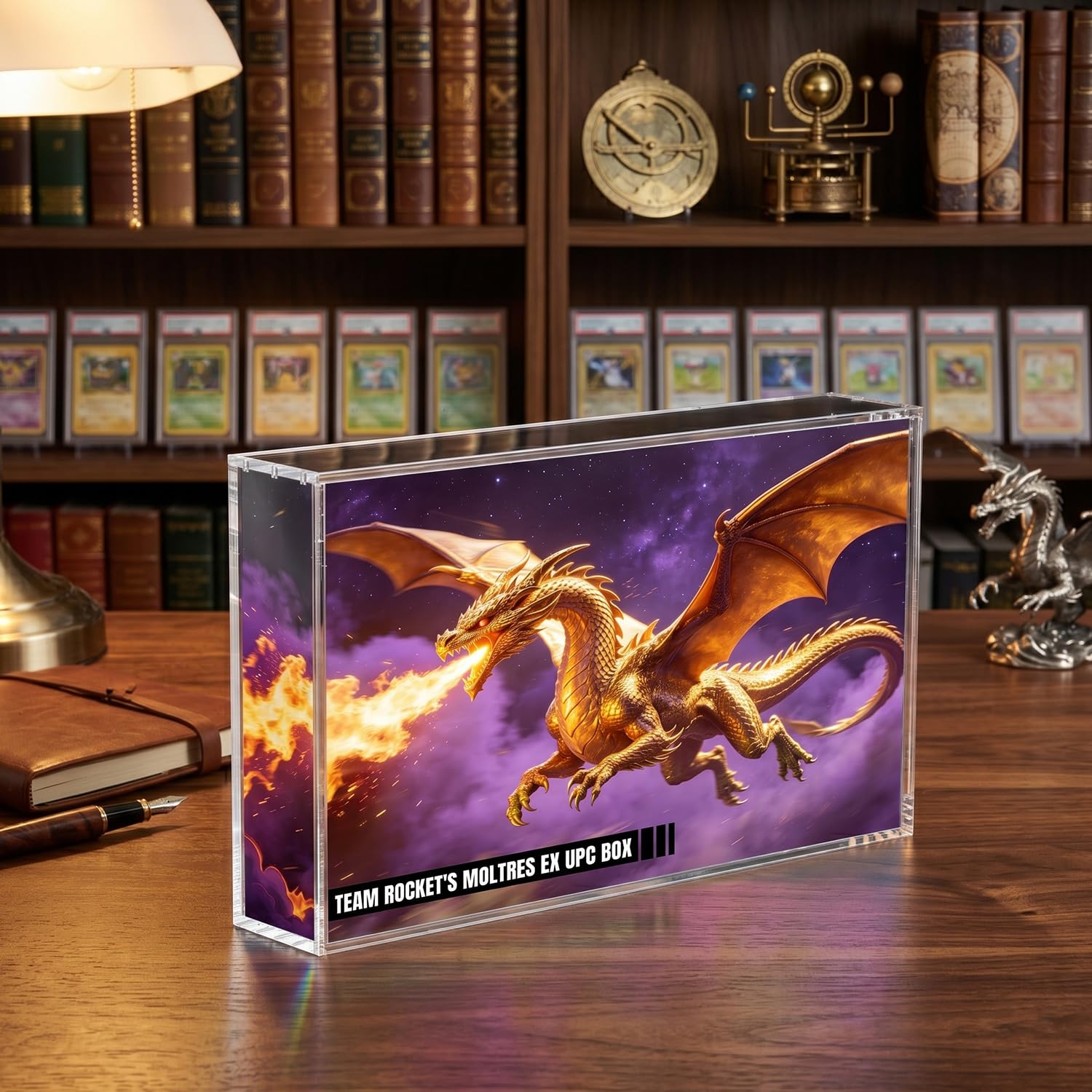 Wigearss Scatola Magnetica Acrilica, Custodia Protettiva per Pokemon Team Rocket's Moltres ex Ultra-Premium Collection