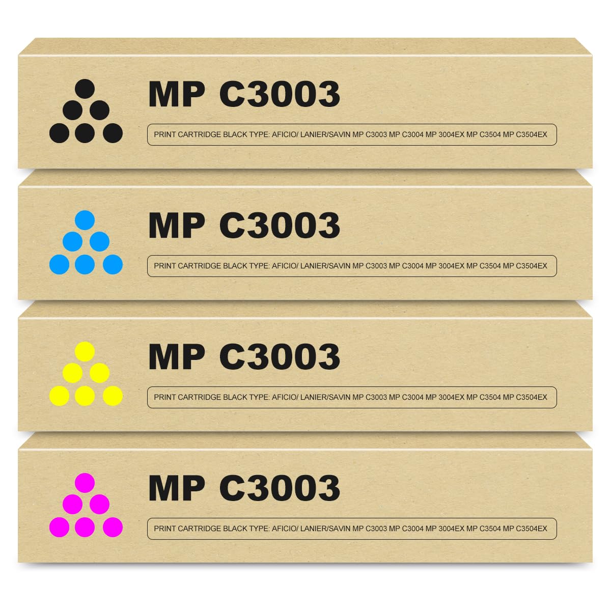 Nadhafko MPC3503 MPC3003 Toner Cartridge (4 Pack) Replacement for Ricoh MP C3503 Toner Cartridge for MPC3003 MPC3503 MPC3004 MPC3504 MPC3004ex