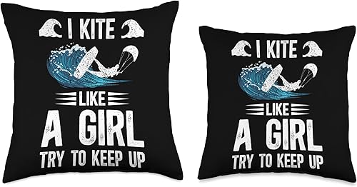 Miniatura 3 de Kite Like A Girl Kitesurfing Kiteboarder Kitesurf Kiteboard Throw Pillow