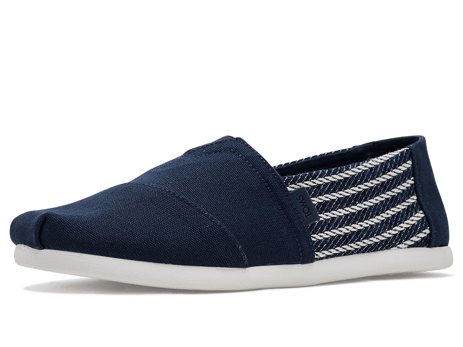 Toms Boys Bleu Striped Print Espadrilles Alpargata Classic