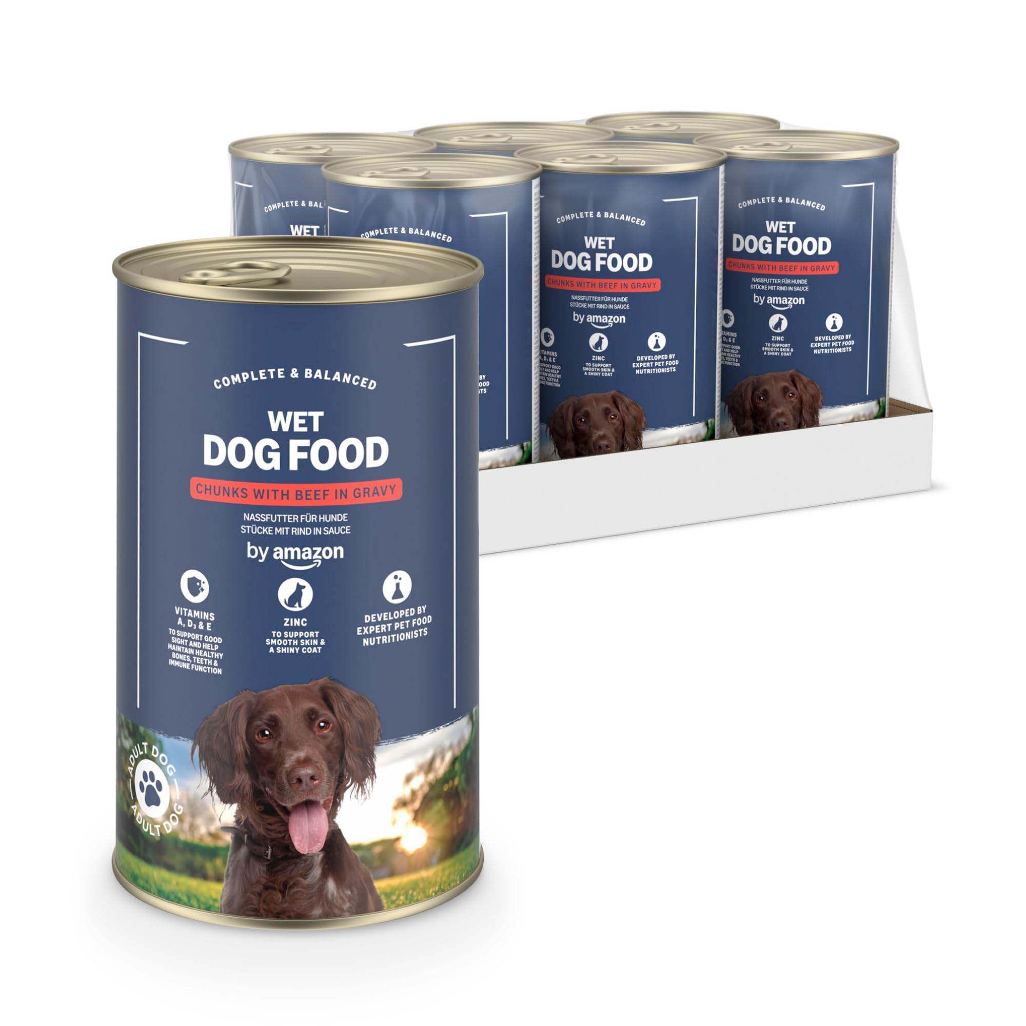 Wet Dog Food, Beef Chunks in Gravy 6x1.24kg