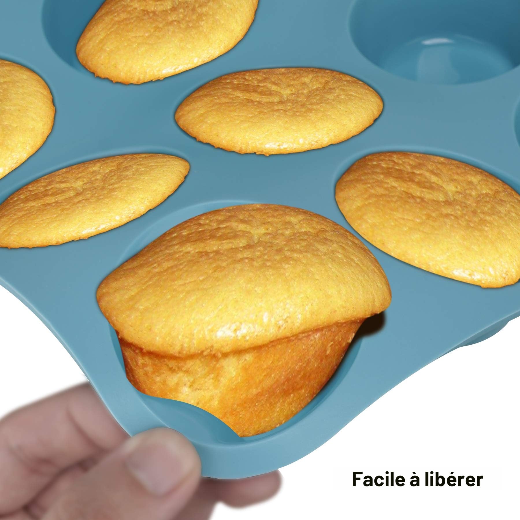 Aschef 7en1 Moule Gateau Silicone Antiadhésif Moules à Pâtisserie Four Rectangulaire Carré Rond Plaque à Patisserie Plat à Cake Résistant à la Chaleur pour Cupcake Pain Pizza Muffins Brioche
