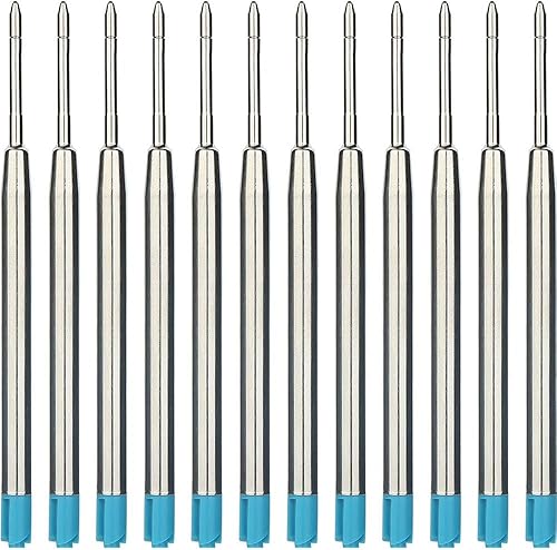 Miniatura 8 de 30 recambios de bolígrafo reemplazables de 0.039 pulgadas (0.039 in), punta media, repuesto de metal de escritura suave (tinta negra)