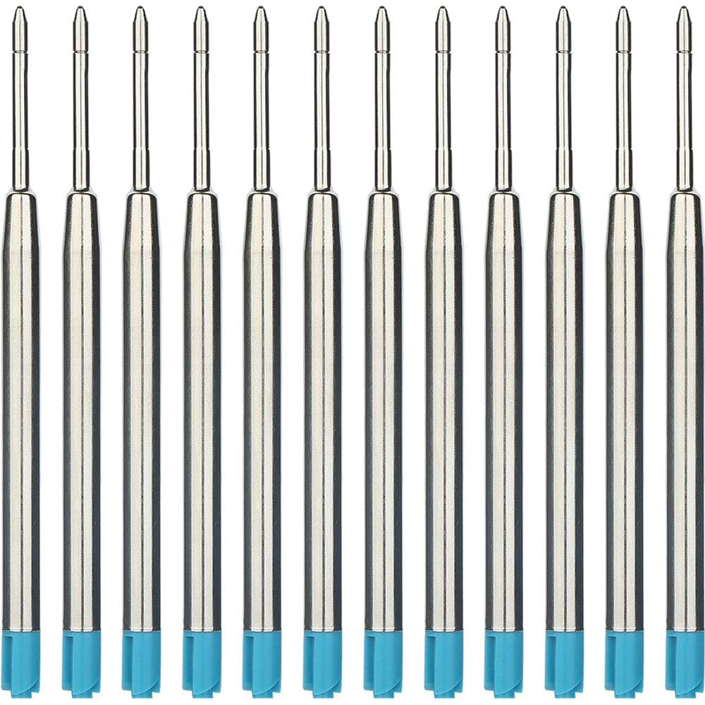 Onwon 30 Pieces Replaceable Ballpoint Pen Refills 1.0mm Medium Point Metal Refill Smooth Writing Ball Point Pen Refills (Blue Ink)