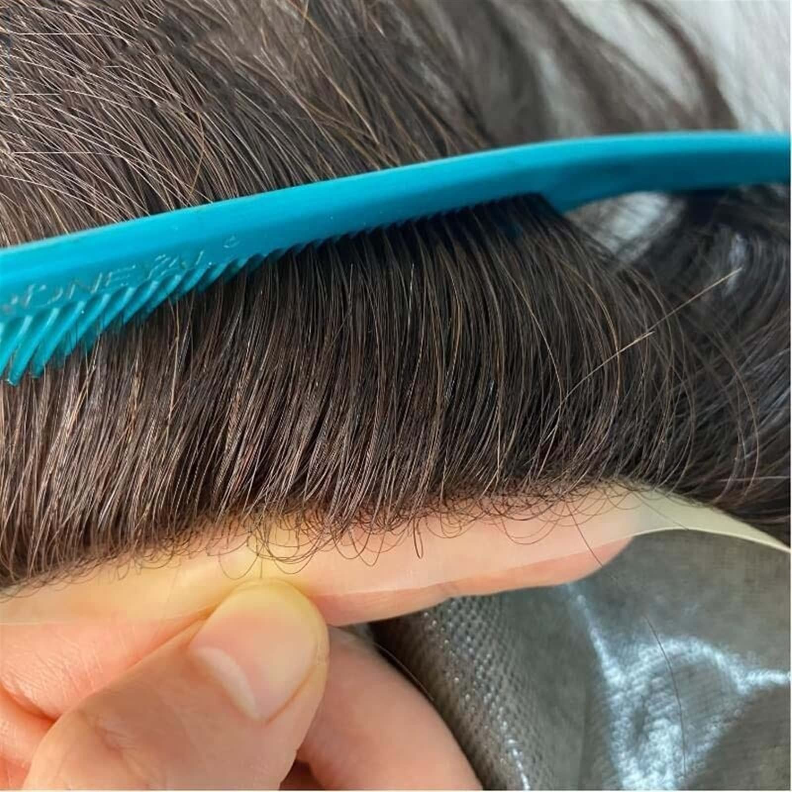 Tupet dla mężczyzn, prawdziwe włosy, proste peruki męskie, 15,2 cm, system zastępczy z prawdziwych włosów, cienka skóra, 0,12 – 0,14 mm, na bazie poliuretanu, trwały system wymiany włosów dla mężczyzn