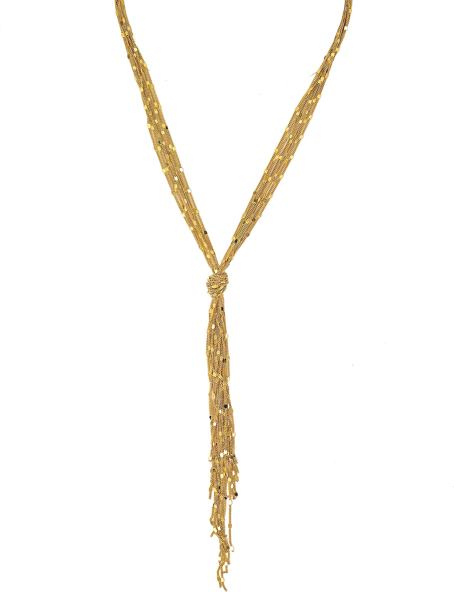 chelseachicNYCGold and Silver Long Chain Strand Y Necklace
