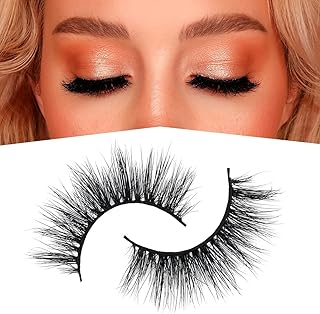 Pestañas falsas, visión piel de maquillaje de...