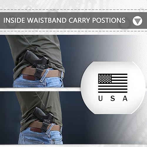 Miniatura 7 de Adjustable Flexible Carry Carbon Fiber Gun Holster - Inside & Outside Waistband, Durable, Lightweight - Sweatproof & Anti-Scratch, Concealed Holster