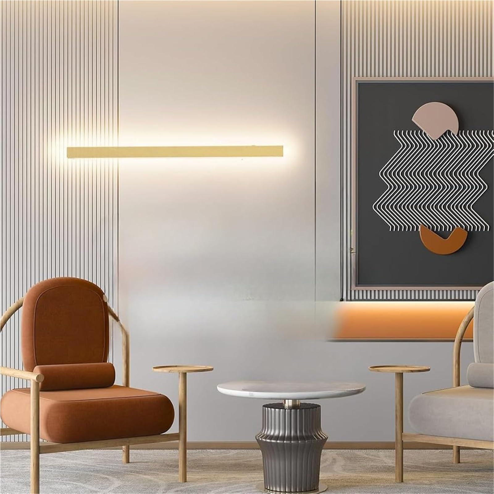 HCZKIUJY LED Dimmable Long Strip Wall Lamp, IP65 Waterproof Indoor Outdoor Lighting Fixture with Control, Yellow Color Wall Lamps & Sconces for Garden Corridor Villa Decor(120cm)