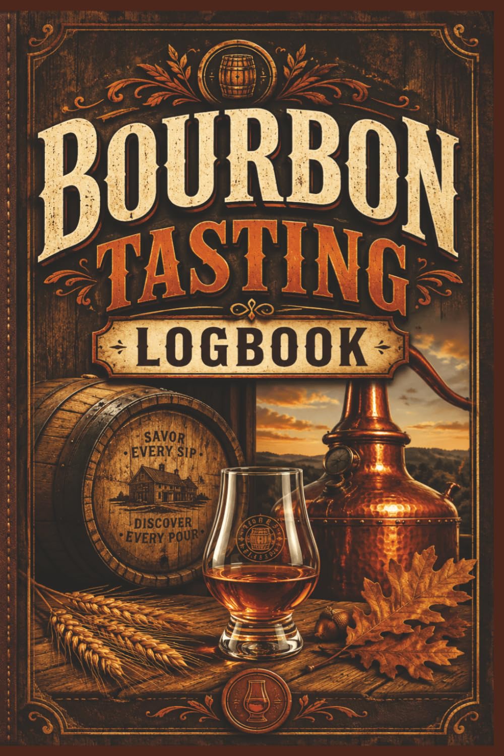 Bourbon Tasting LogBook: The Simple Bourbon Log for Discovering Unique Flavors, Comparing Bottles, Rating Favorites, and Remembering Every Great Pour