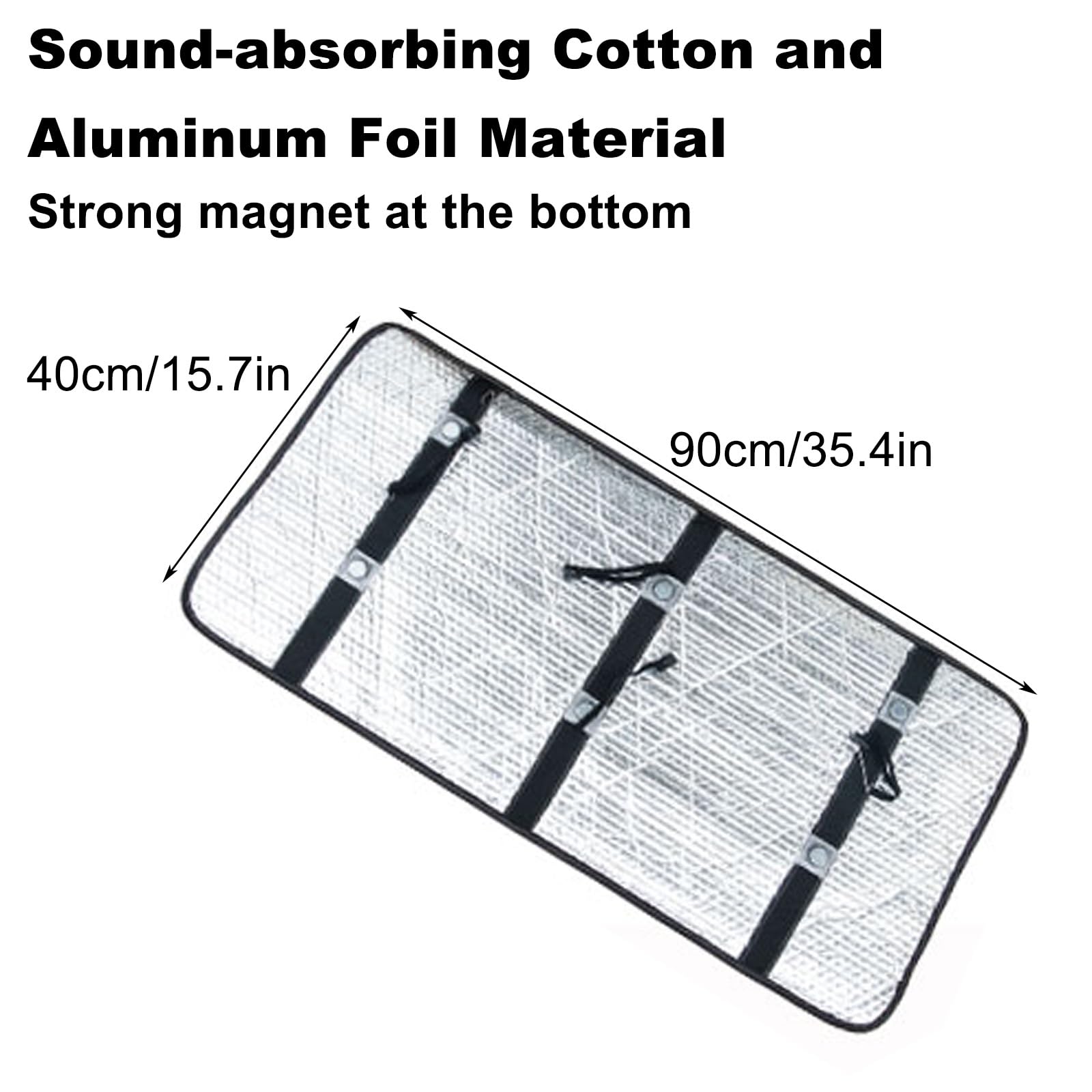 Copertura magnetica impermeabile per condizionatore d'aria, antivento e antigoccia, in cotone fonoassorbente, protezione per tutte le stagioni per unità esterne (90 x 40 cm)