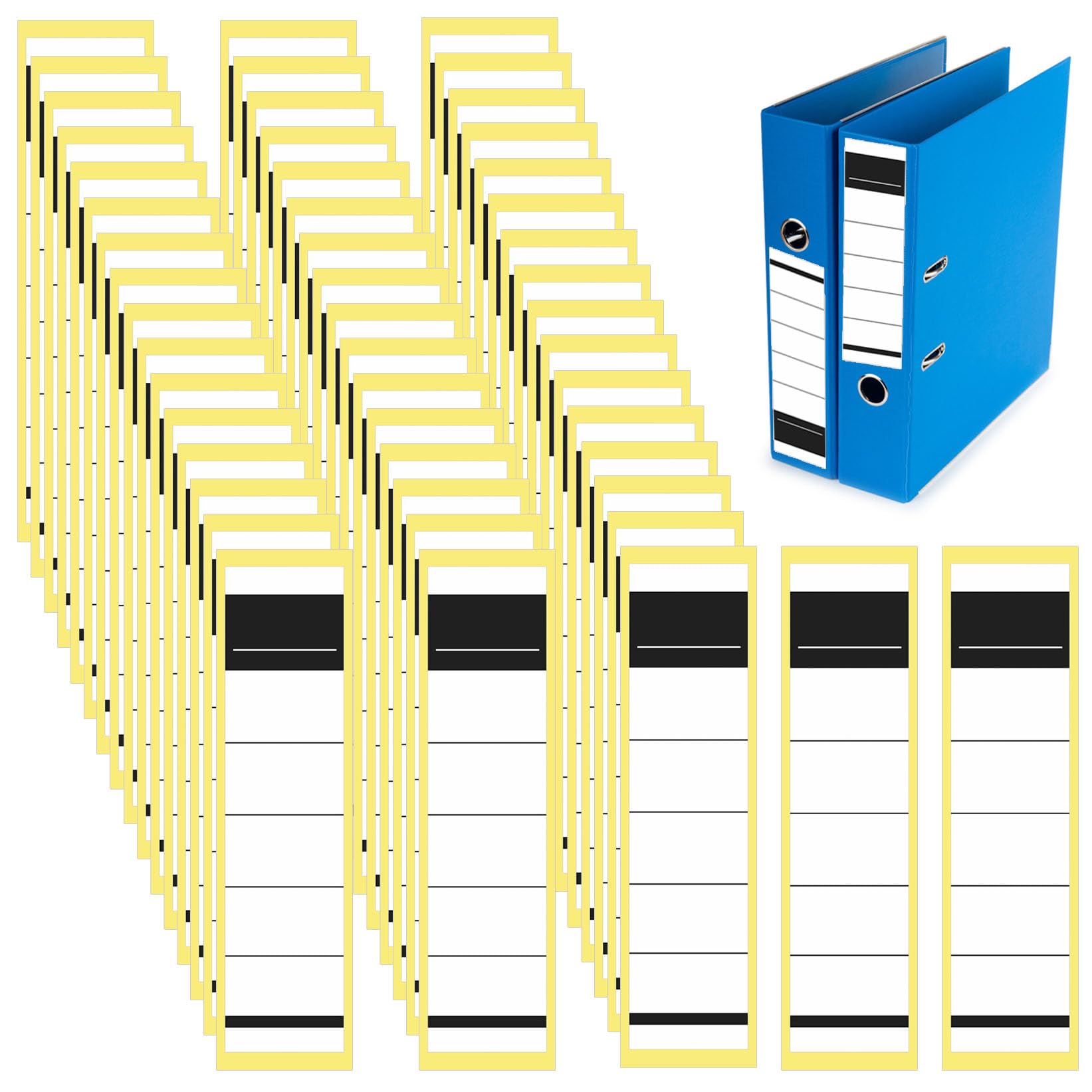 Étiquettes Autocollantes ATMEIII Pour Dossiers - Lot De 50 - 3,6x19cm - Blanc - Pour Classement Bureau
