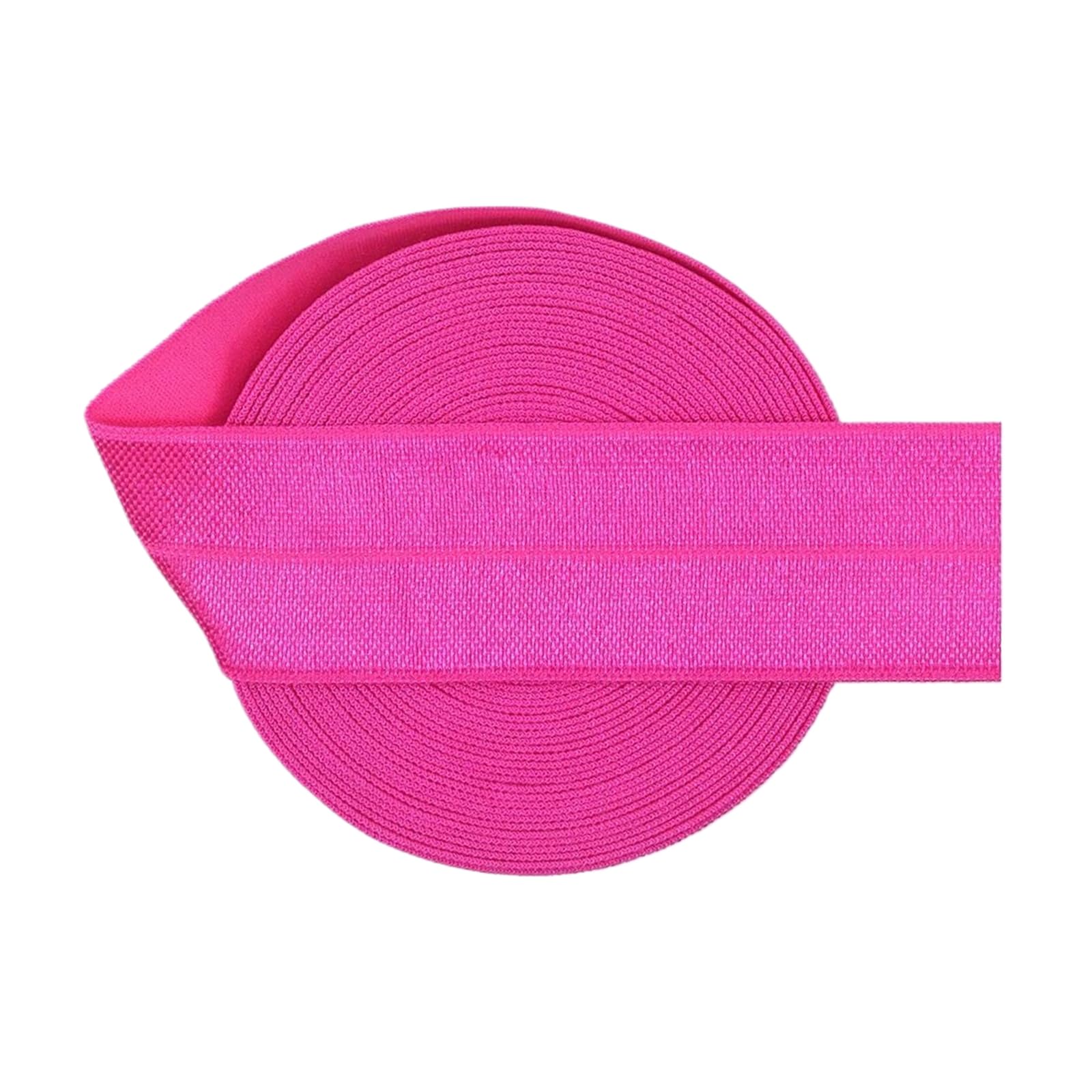 1" 25mm Solid Spandex Satin Bandfold Over Elastic, Virtual Pink, 25mm,10 Yards