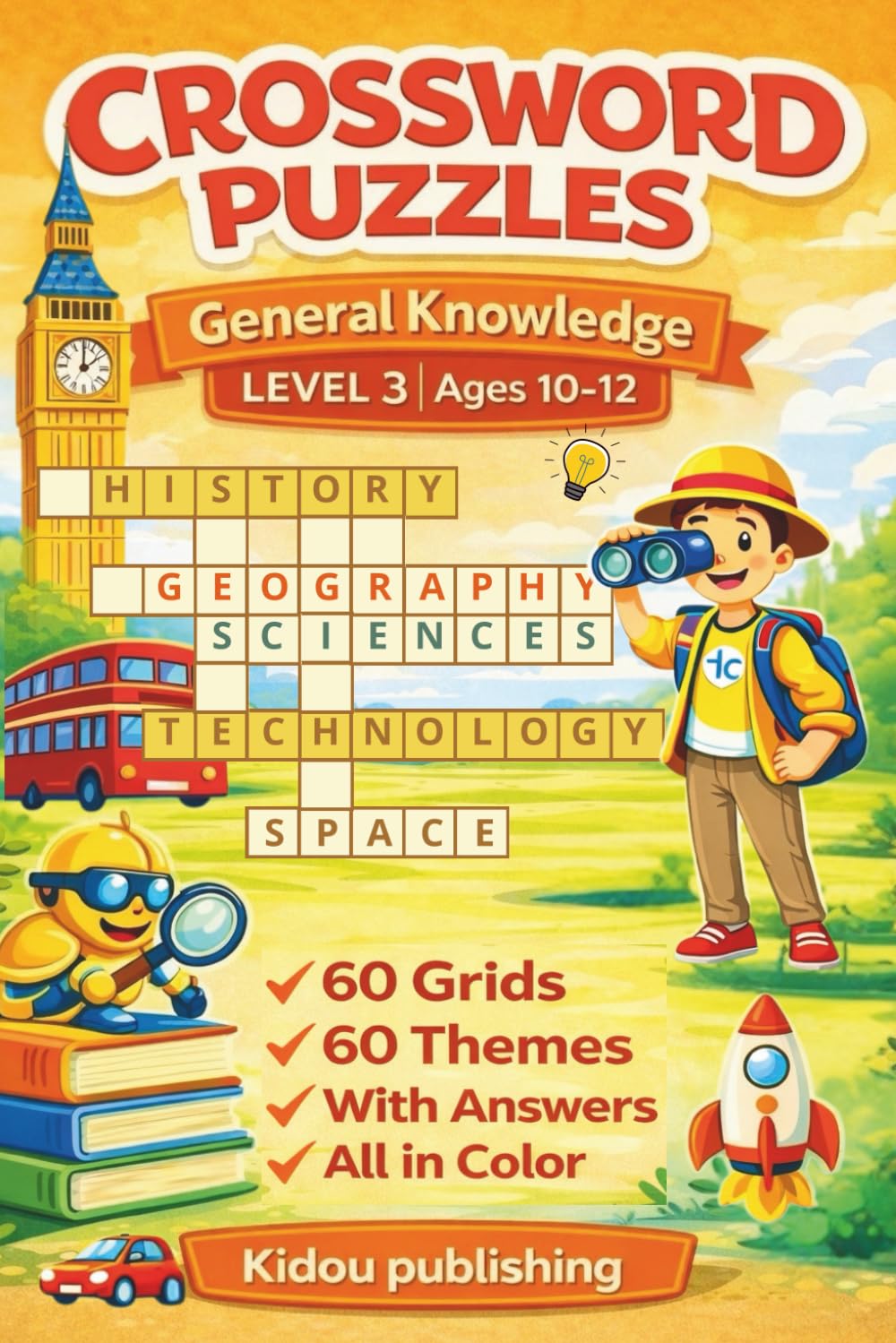 Crossword Puzzles – General Knowledge – Level 3: A Fun & Educational Brain Challenge for Curious Kids Ages 10–12 | Geography, Science, Nature, History & More
