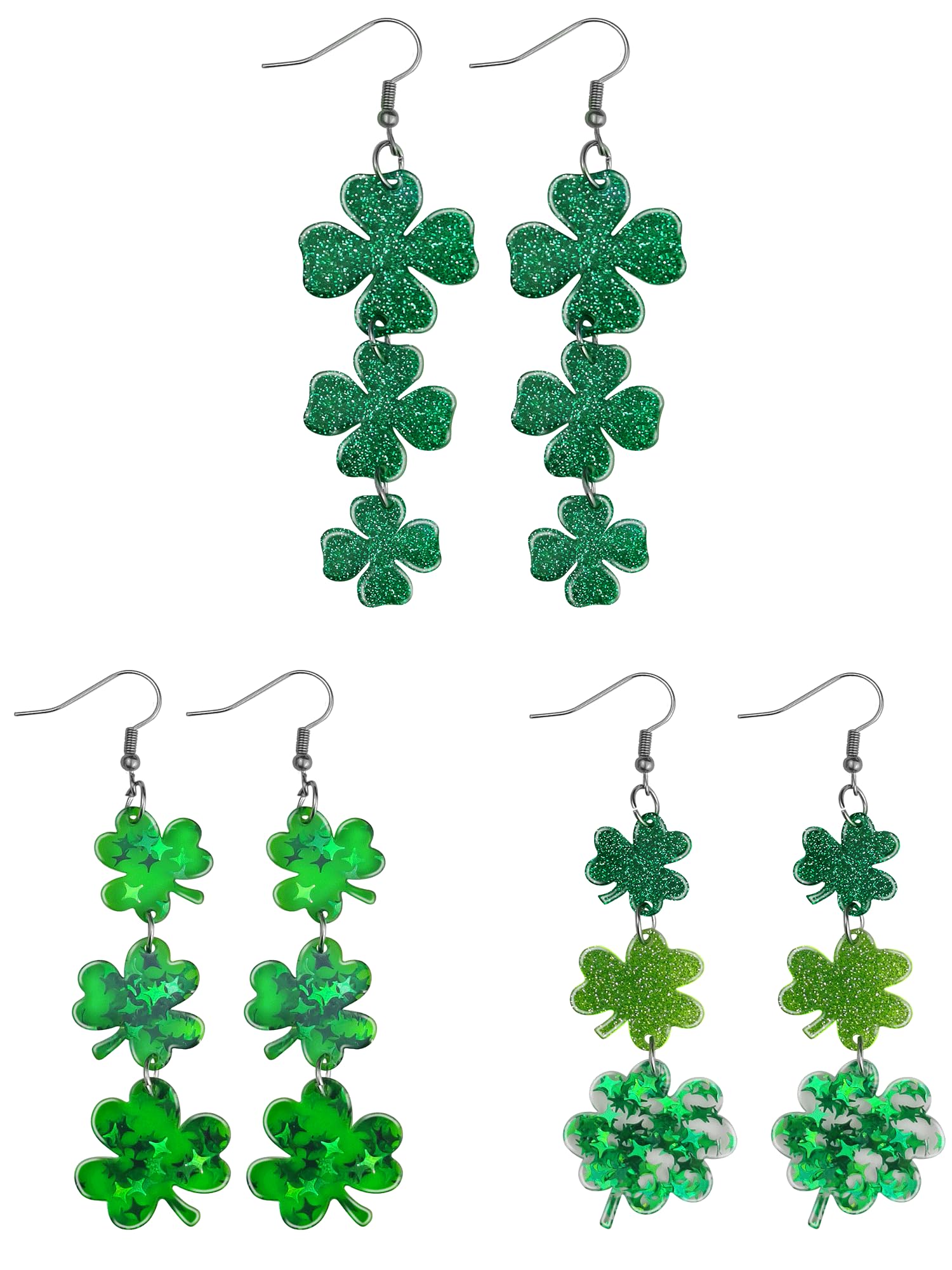 LENOAPHYS St Patricks Day Earrings St Patricks Day Shirt Women Shamrock Earrings Outfits for Women