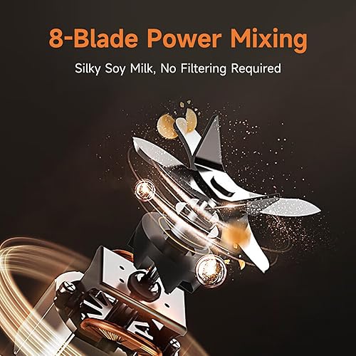 Miniatura 4 de Joydeem JD-J03 Licuadora de cocción silenciosa con escudo insonorizado, licuadora fría y caliente silenciosa para leche de soja y jugo, 8