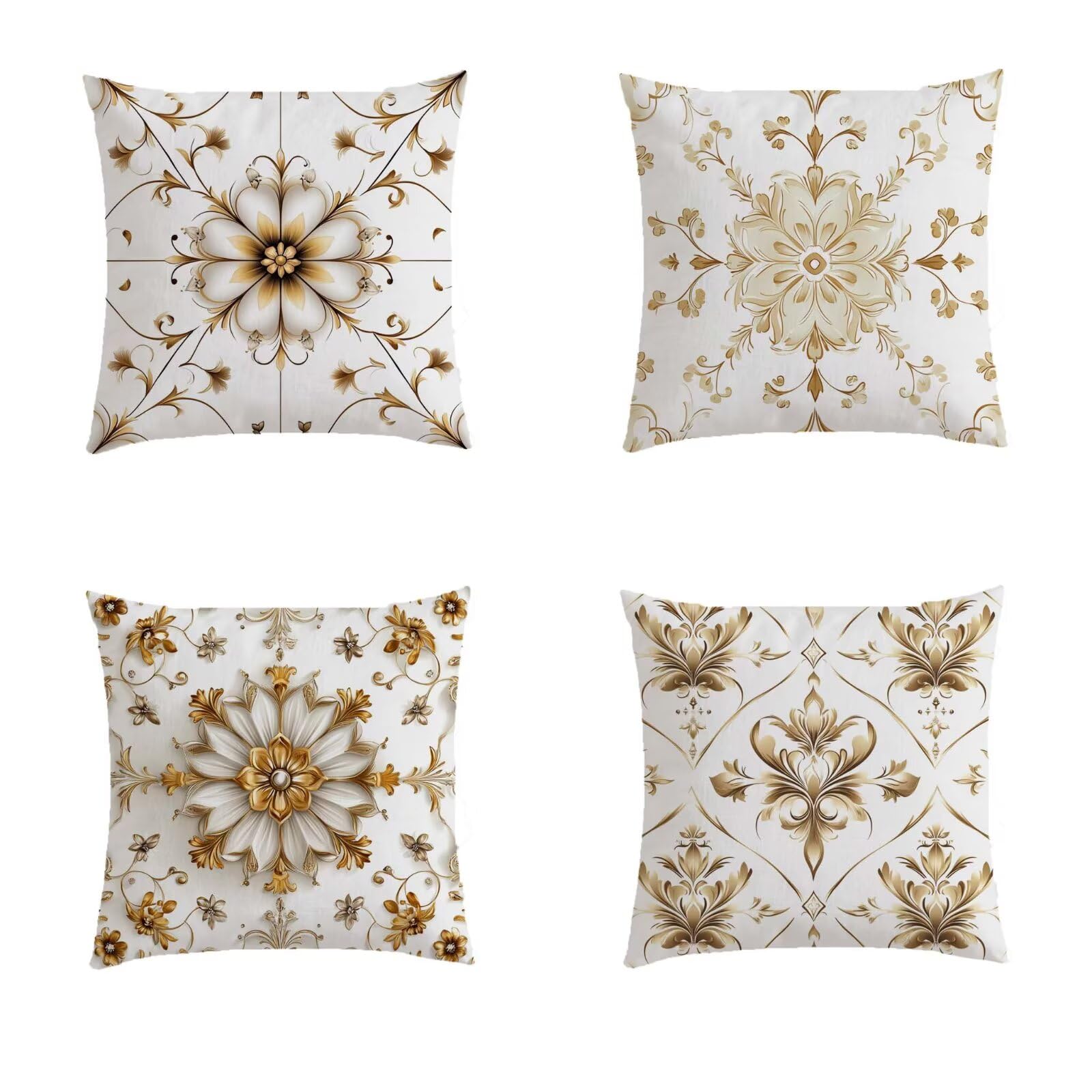 Taie oreiller 70x70cm et housse de coussin fleurs Bohemia l'idée cadeau idéale lot de 4
