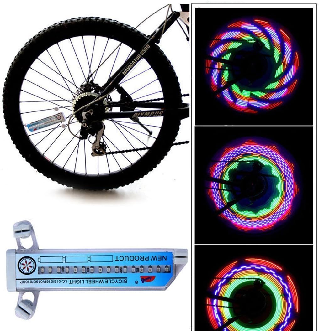 Yosky Bike Light for Wheels,32 LED Cycling Bikes Bicycles Motorcycle Rainbow Wheel Signal Tire Bicycle Spoke Light Hub Light