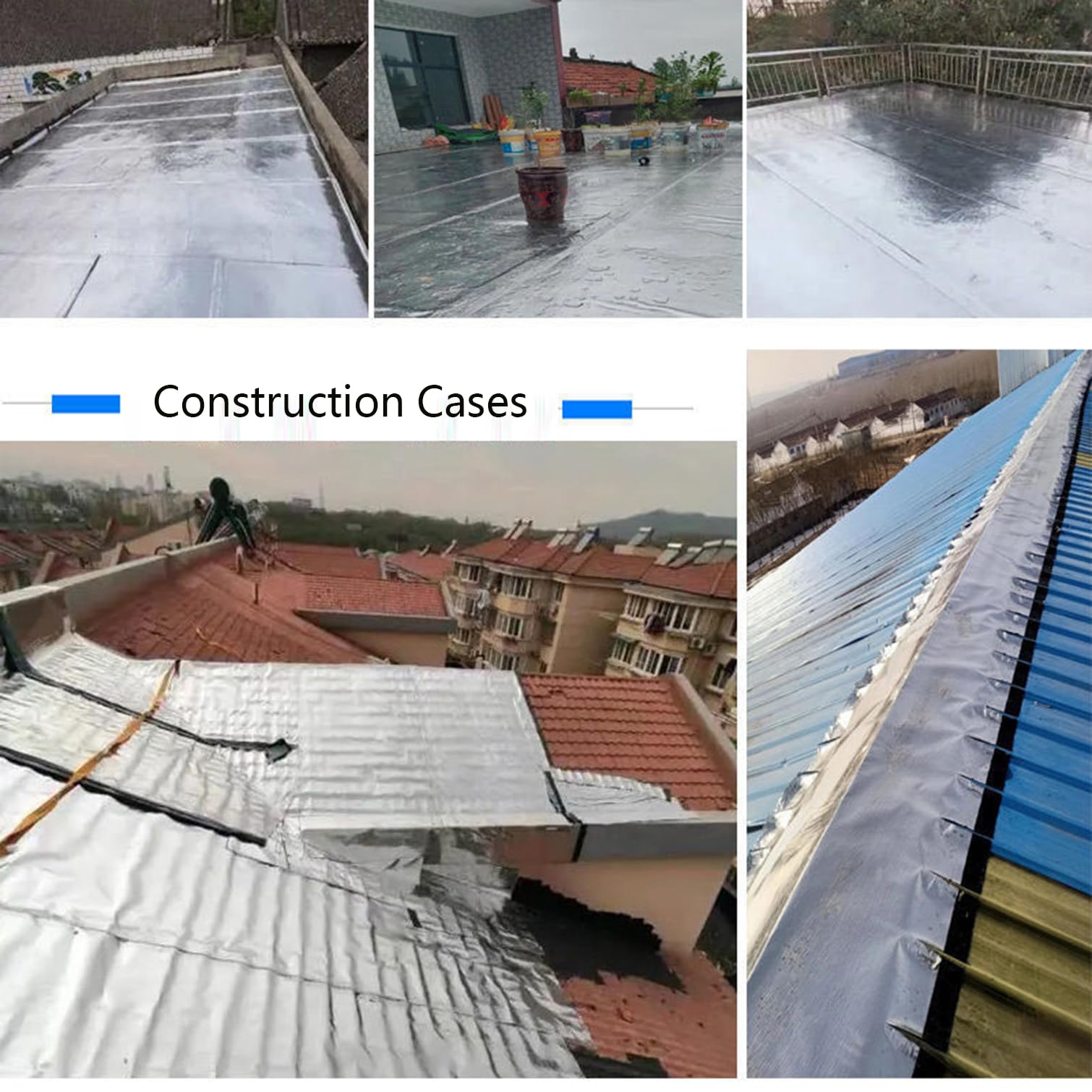 Cinta adhesiva de aluminio impermeable autoadhesiva para techos y espacios de ventanas (1 m x 1 m) y resistente a la intemperie