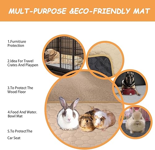 Miniatura 6 de Paquete de 2 almohadillas lavables para orina de perro, 16 x 20 pulgadas, reutilizables, impermeables, antideslizantes, para entrenamiento de