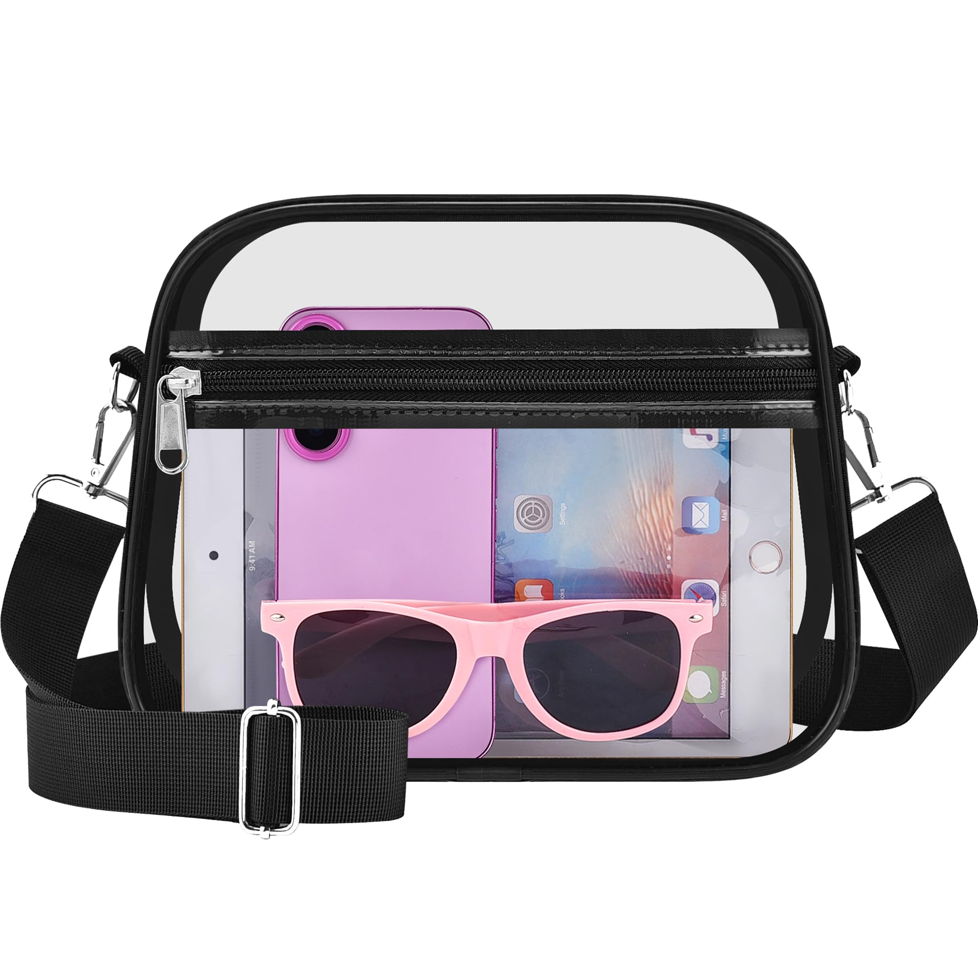 Oraben Clear Bag for Stadium Events Clear Crossbody Satchel Bag for Women Clear Purse Small Stadium Bag for