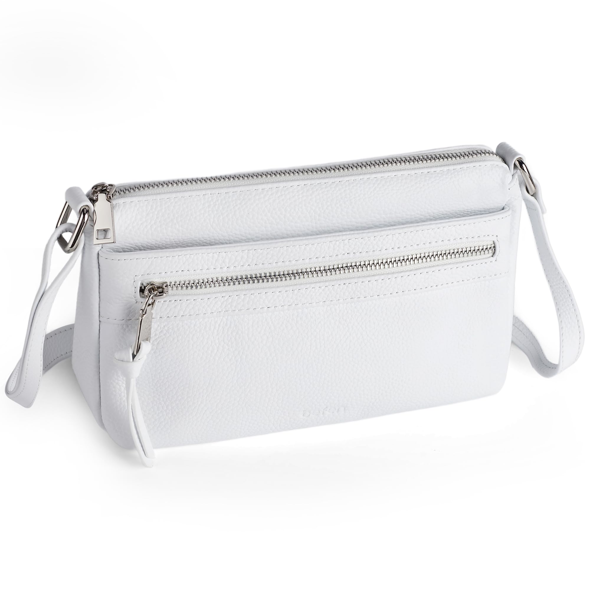 befen Small Genuine Leather Crossbody Purse Bags for Women, Multi Pockets Shoulder Handbag with RFID Blocking Card Slots