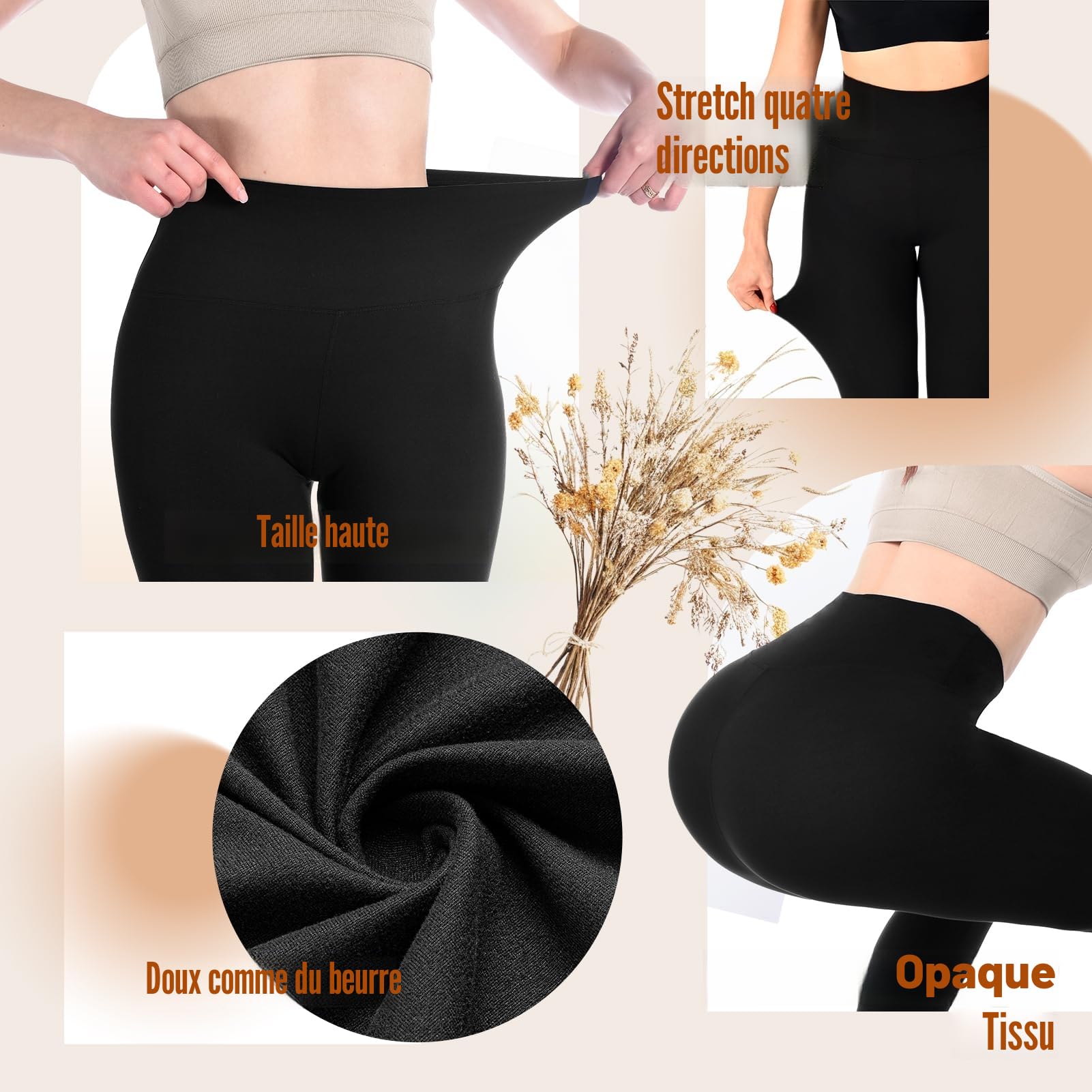 Legging taille haute doux pour femme, pantalon extensible pour femme, salle de sport