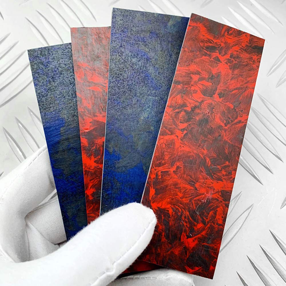 2 manici per coltelli, con motivo marmo, in resina composita, in fibra di carbonio, materiale di fascia alta, strumenti fai da te per coltelli personalizzati per realizzare lame vuote (ogni