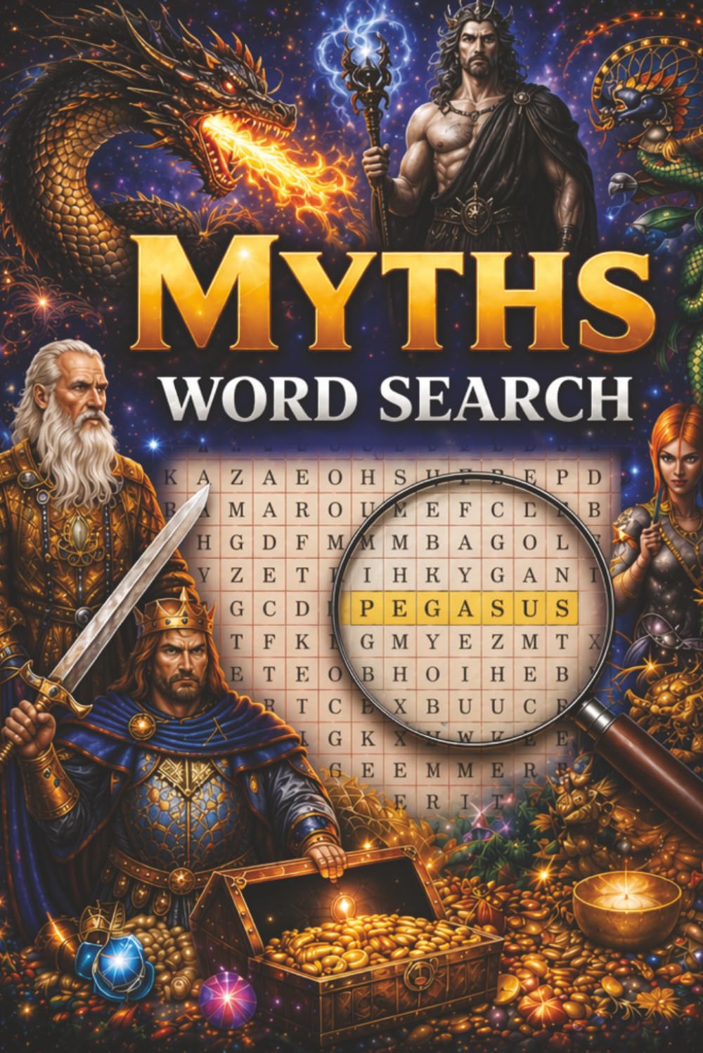 Myths Word Search: A Relaxing Mythology Puzzle Book Featuring Gods, Goddesses, Legendary Creatures & Ancient Legends from Greek, Norse, Egyptian, ... Mythology (100+ Puzzles for Adults & Teens)