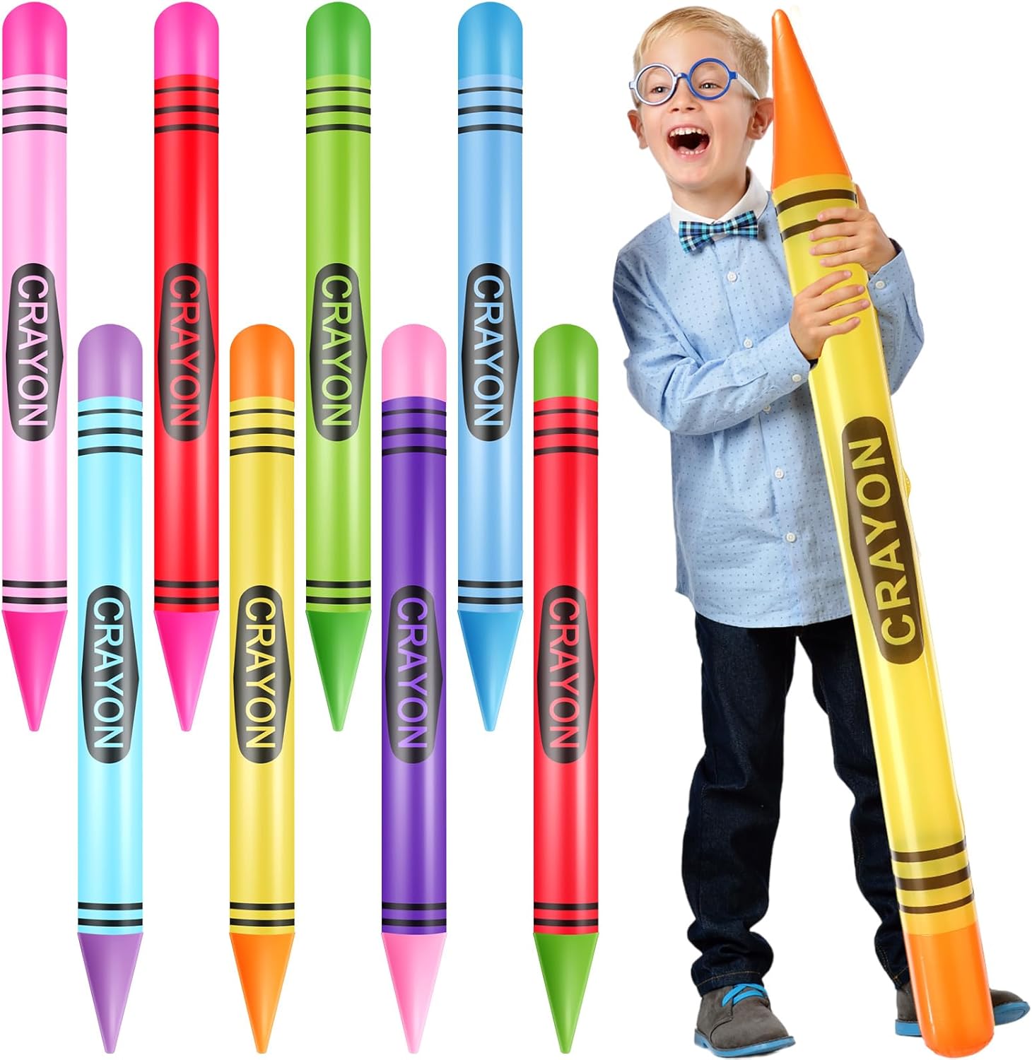 Glimin 8 Pcs 41.34 Inch Large Inflatable Crayons Big Blow