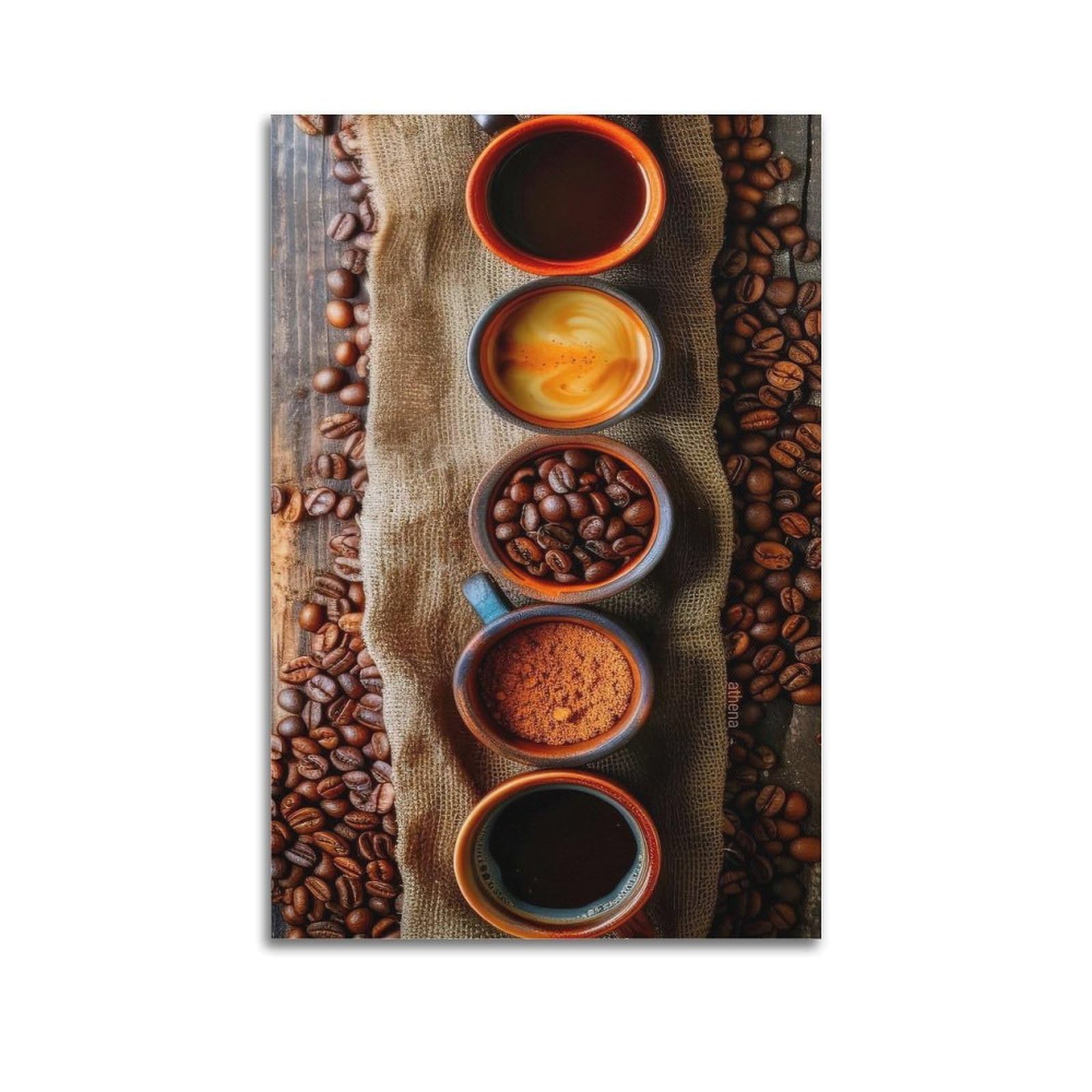 OKAHYS Vintage Coffee Poster Decorative Painting Canvas Wall Artworks Picture 20x30inch(50x75cm)
