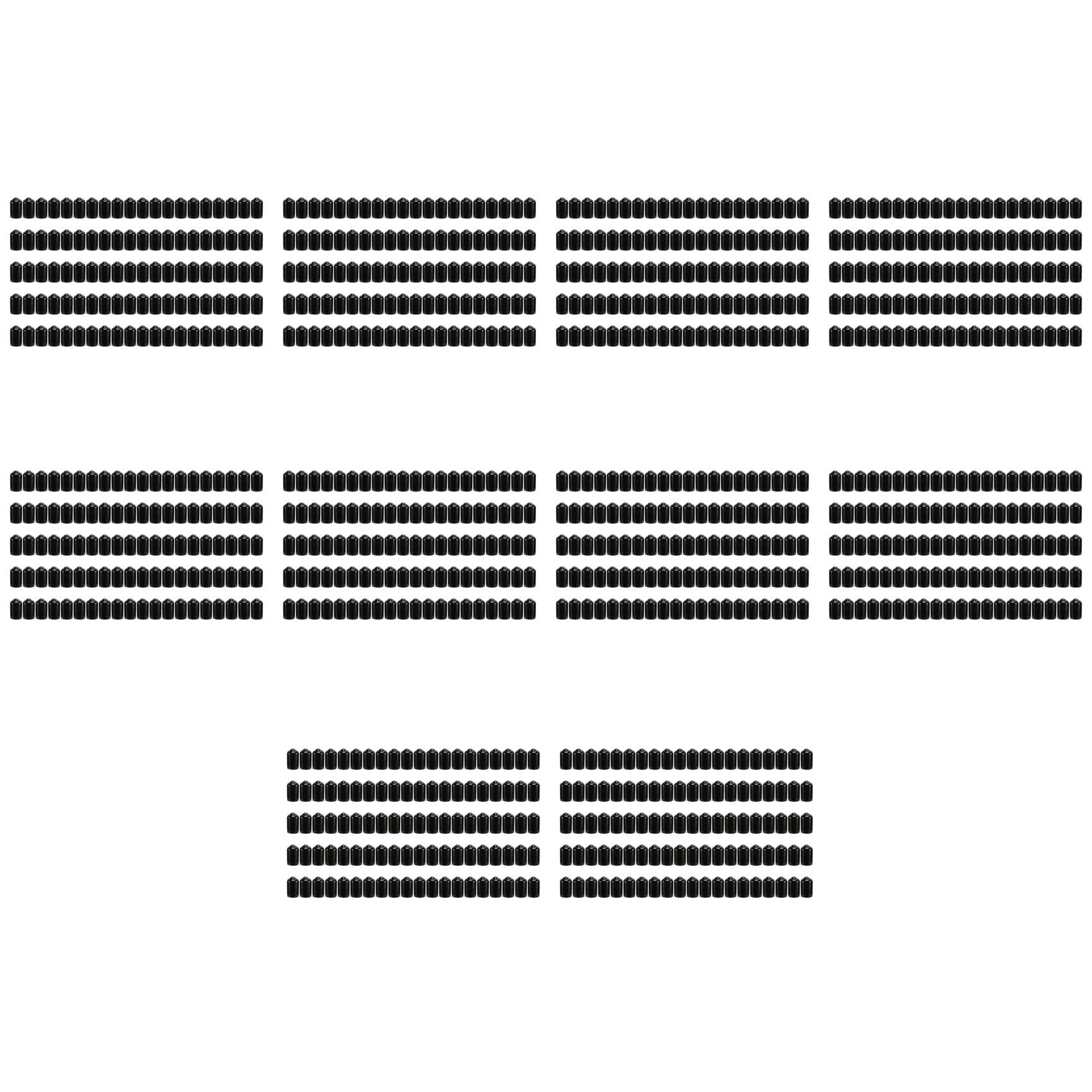 Jnchdghwa 1000Pcs Rubber End Caps 9.5Mm ID PVC Round Tube Bolt Cap Cover Thread Protectors Black