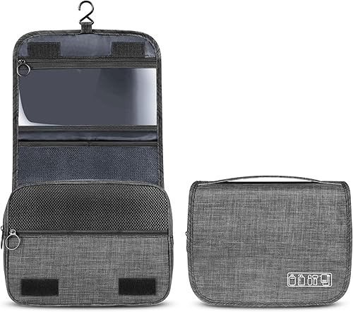 Neceser colgante para hombres, bolsa de aseo de viaje con múltiples bolsillos, kit Dopp resistente al agua, bolsa de afeitar para accesorios de