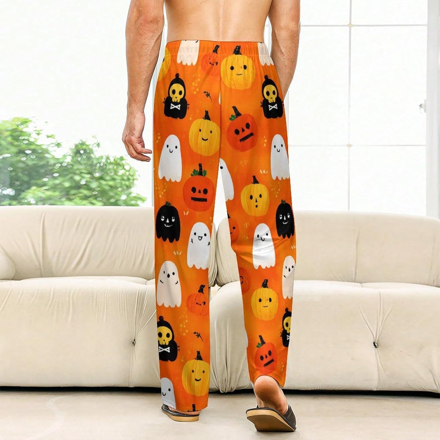 Halloween Ghosts Men's Pajama Pants Soft PJ Bottoms Casual Sleepwear Lounge Pant for Home