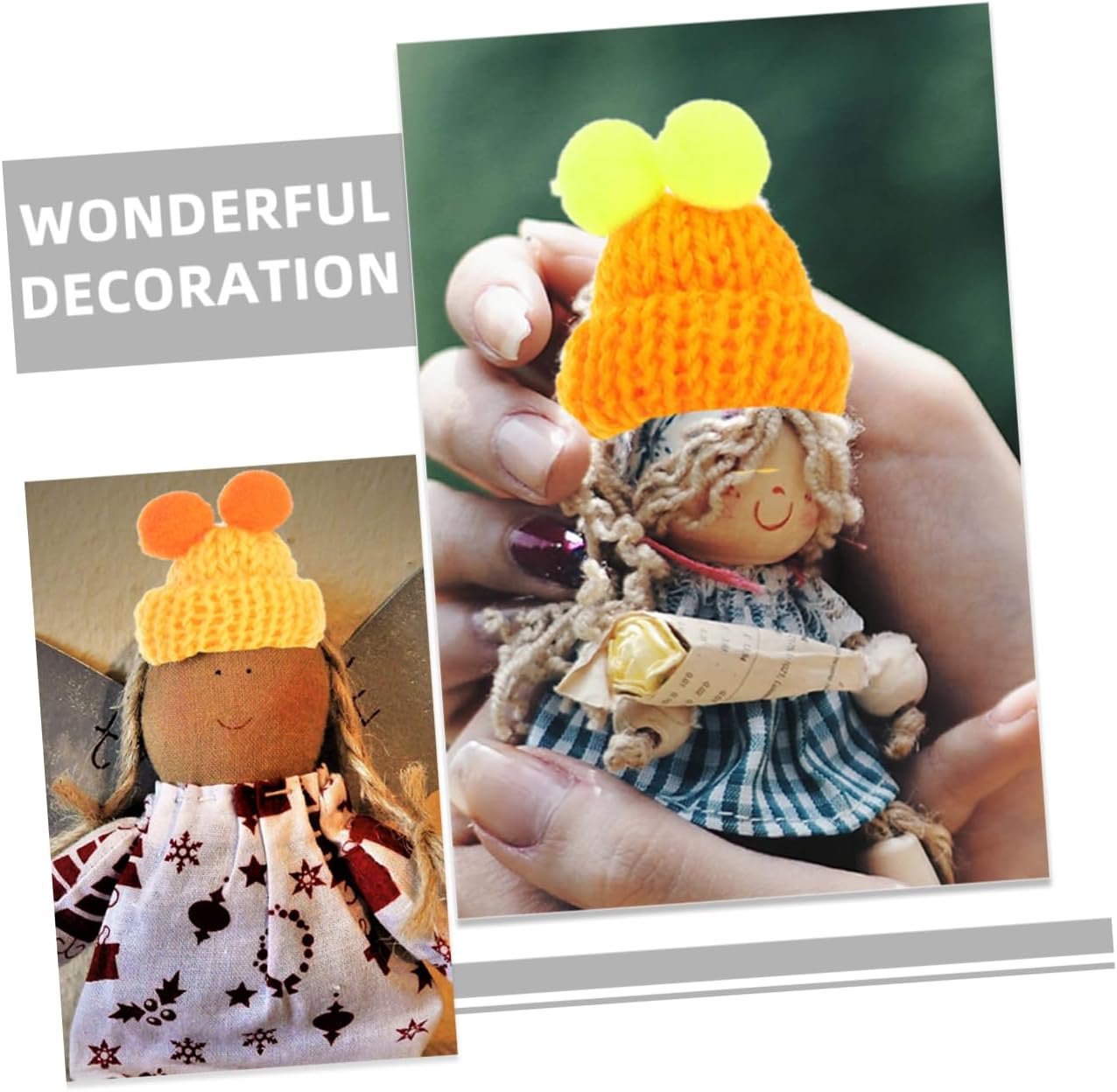 100pcs Mini Knitting Hats DIY Art Supplies Xmas Dollhouse Accessories