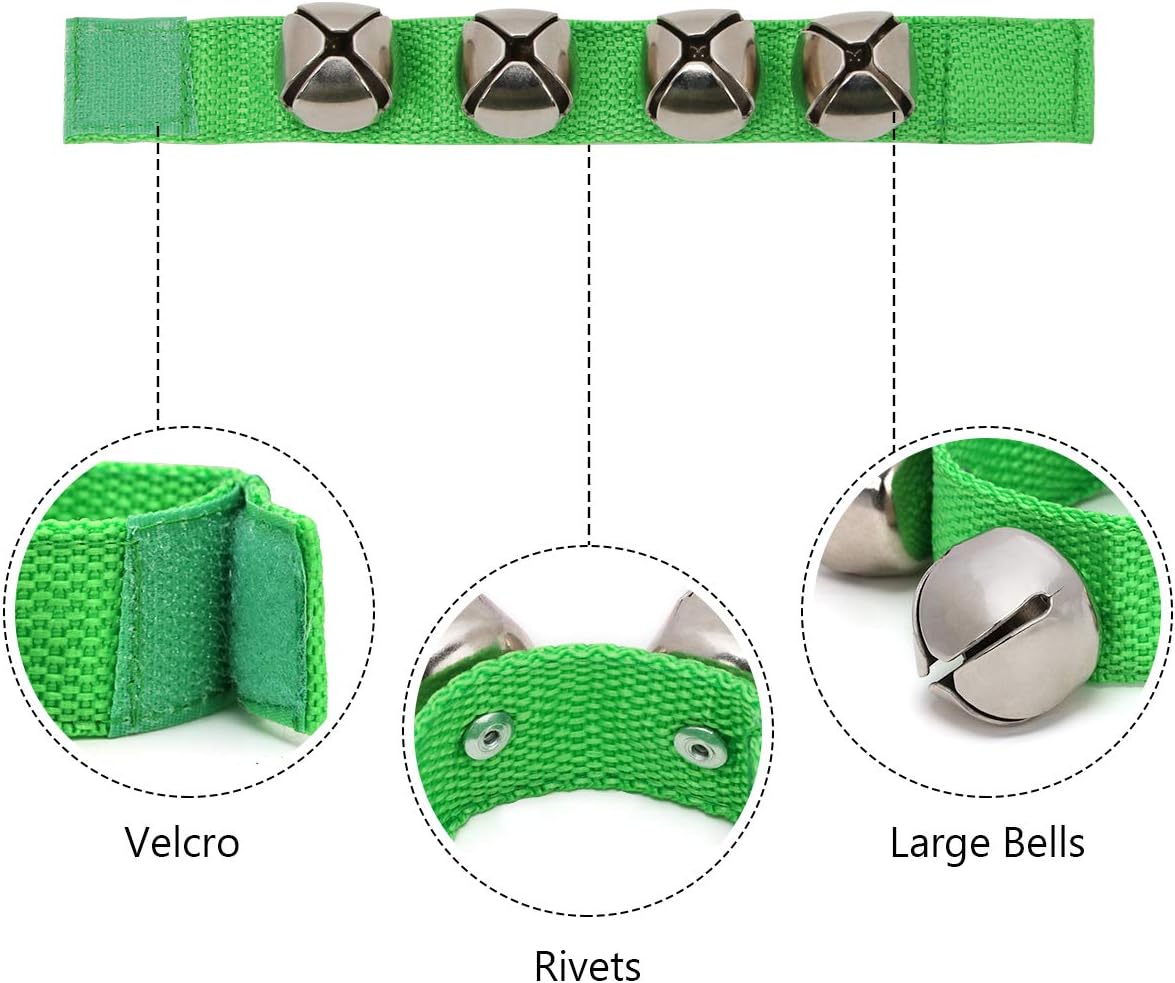 Coolrunner 6 Pcs Christmas Band Wrist Bells Bracelets Jingle Musical Ankle Bells Instrument Percussion Rhythm for Christmas Party Favors Festival Accessories for Kids : Musical Instruments