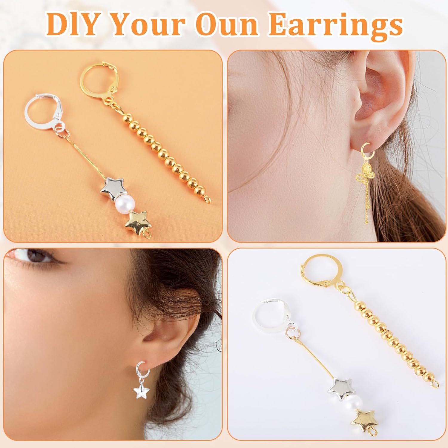 100 Pcs Earring Hooks for Jewelry Making Anti Allergenic Leverback Earring Hooks Hoop Earring Findings French Ear Wire Lever Back Earwire for Jewelry Making Crafting(Gold, Silver) - Image 4