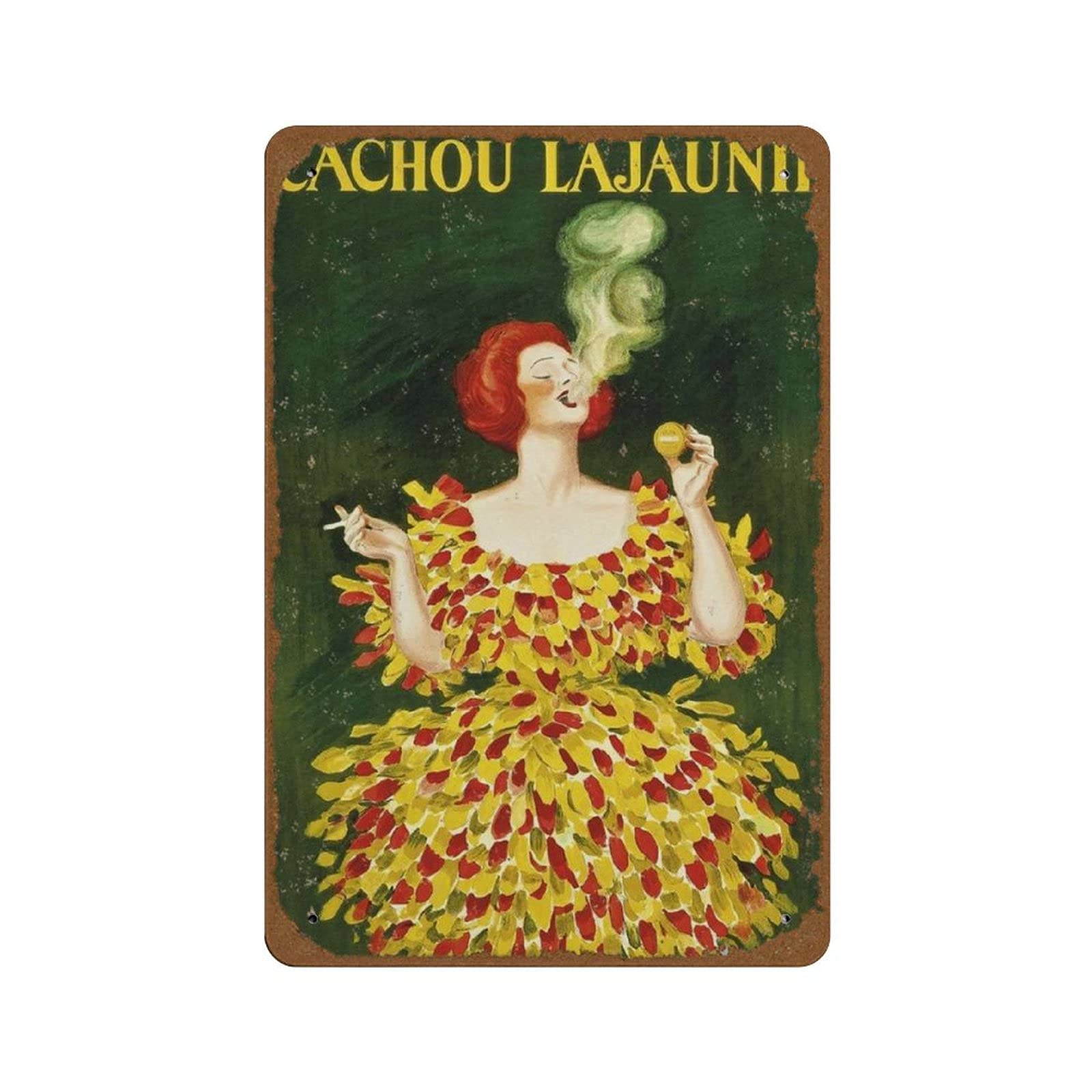 peiyeety Cachou Lajaunie' 1920 Vintage Art Deco Poster Novelty 8x12 Tin Sign Metal Poster Wall Funny Man Cave Cool Wall Door Plaque New Warning Sign Aluminum Metal Tin Sign Vintage Style Wall Decor