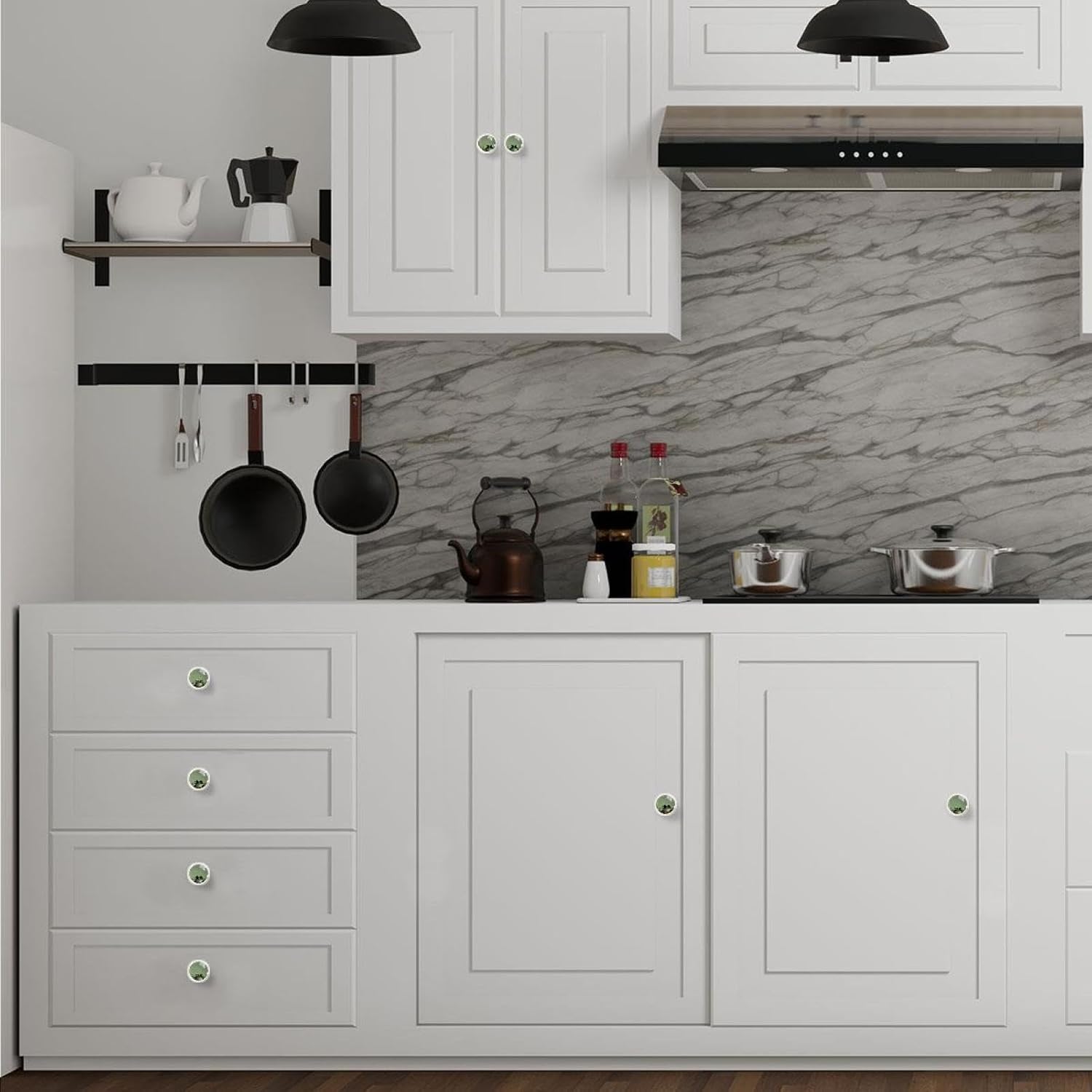 Black Base Cute Frog (1) Pattern Cabinet Knobs, Modern Decorative Drawer Knobs for Furniture Hardware, Easy Install for Kitchen Cabinet