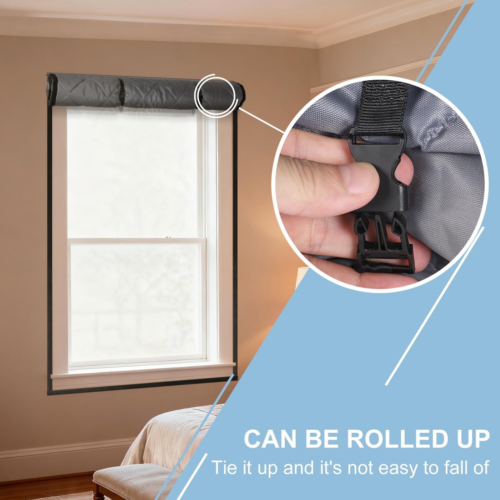 EFUTURETIME Kit de Aislante Termico Ventanas Protege Del Frio y Calor 160 X 100cm, Cortinas Térmicas y Cortavientos para Invierno, Aislamiento Térmico para Ventanas de Buhardillas y Caravanas
